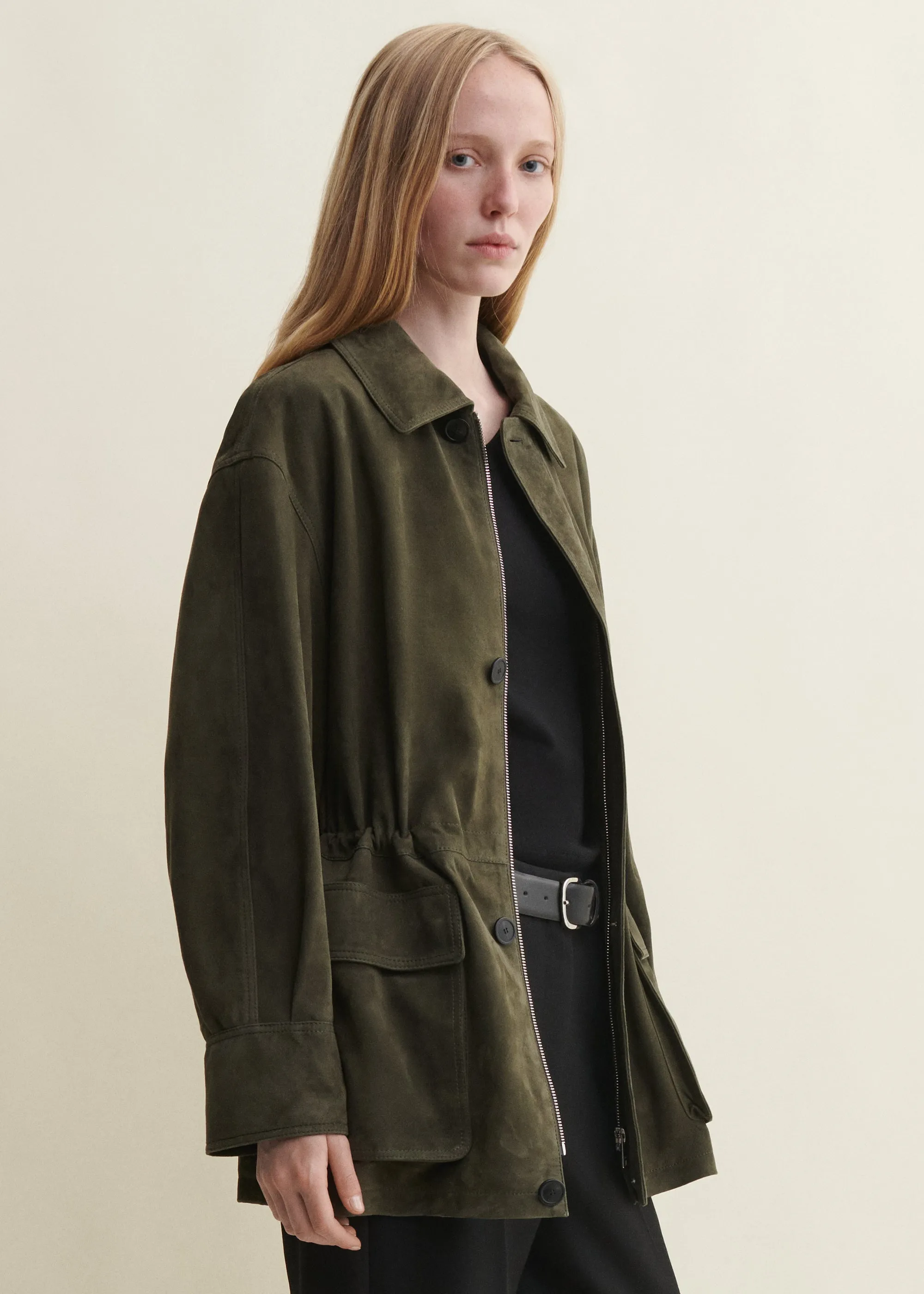 MAEVE | Suede Field Jacket | DARK GREEN sold by ARMA product image thumbnail 2