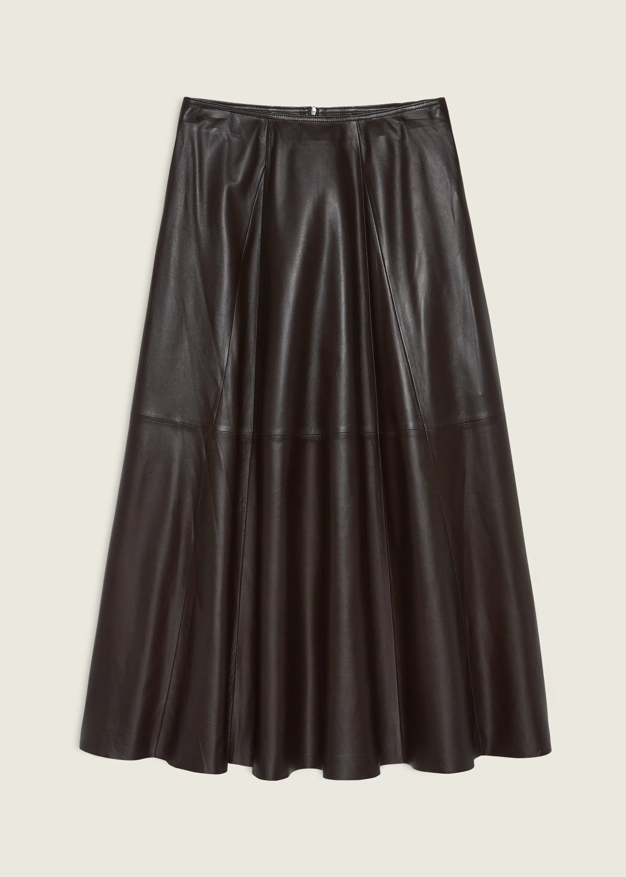 Eleni | Leather Pleated Skirt | Coffee Bean sold by ARMA product image thumbnail 5
