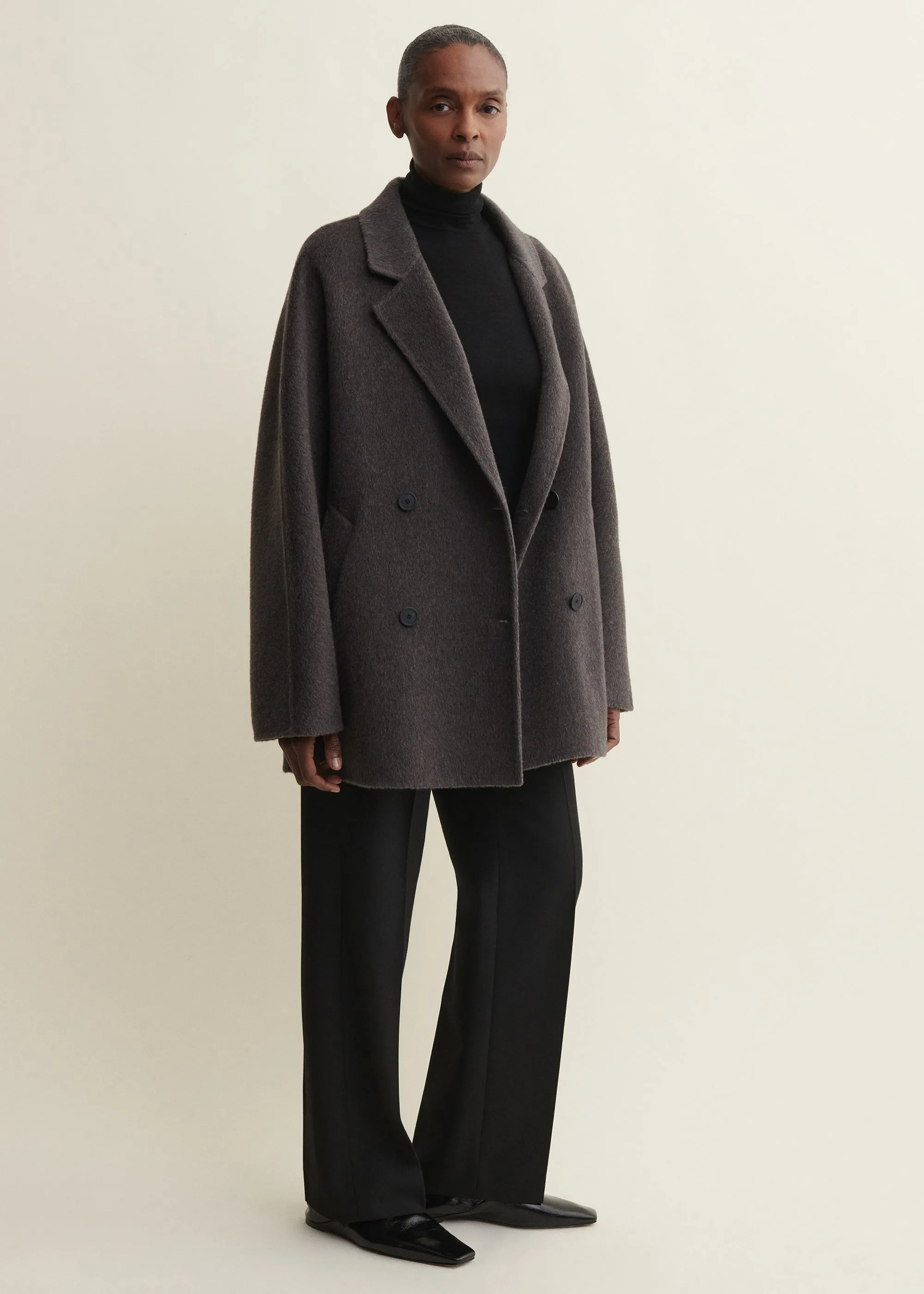 Aurea | Wool Coat | Warm Grey sold by ARMA