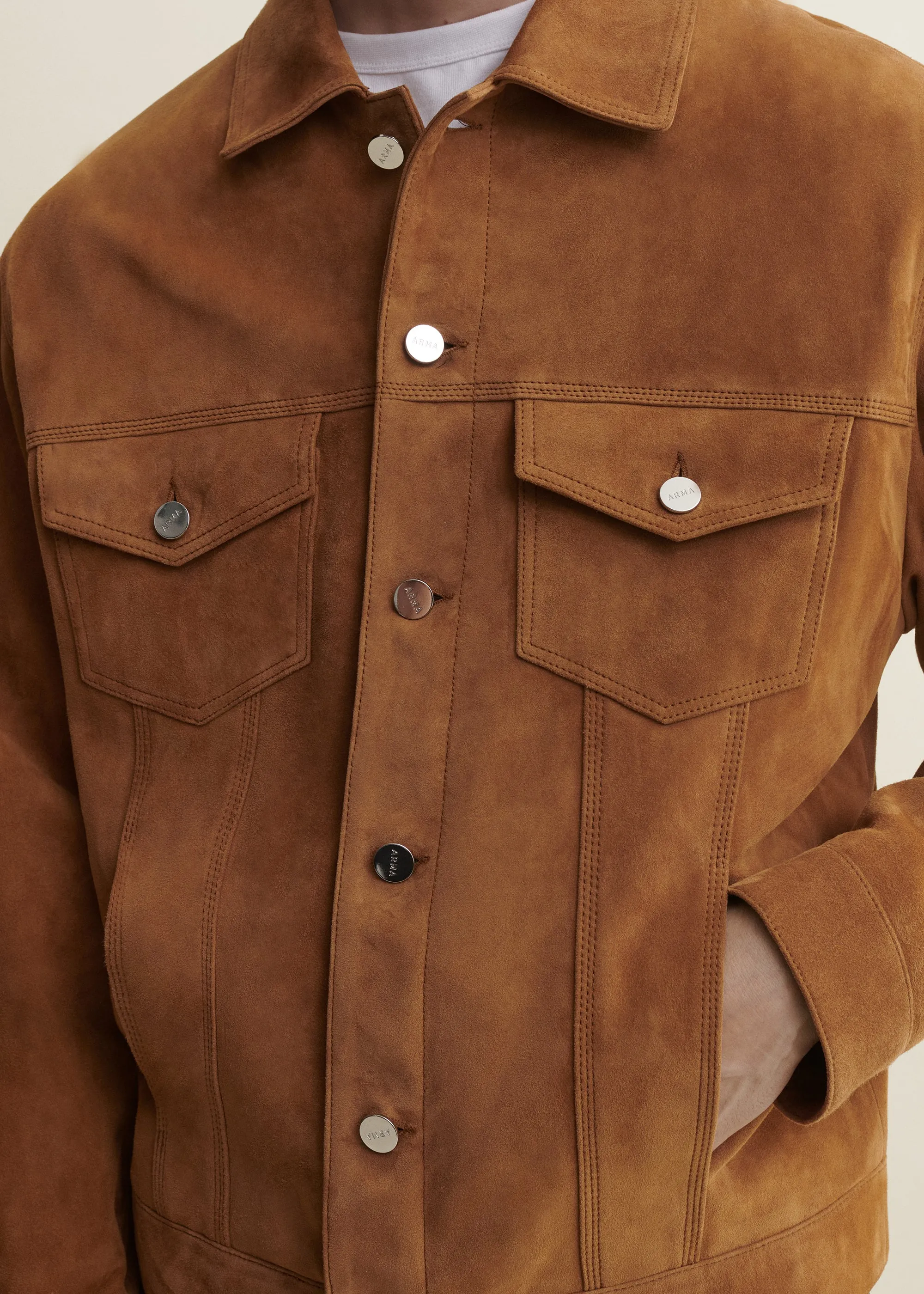 KARIS | Suede Jacket | Ocre sold by ARMA product image thumbnail 3