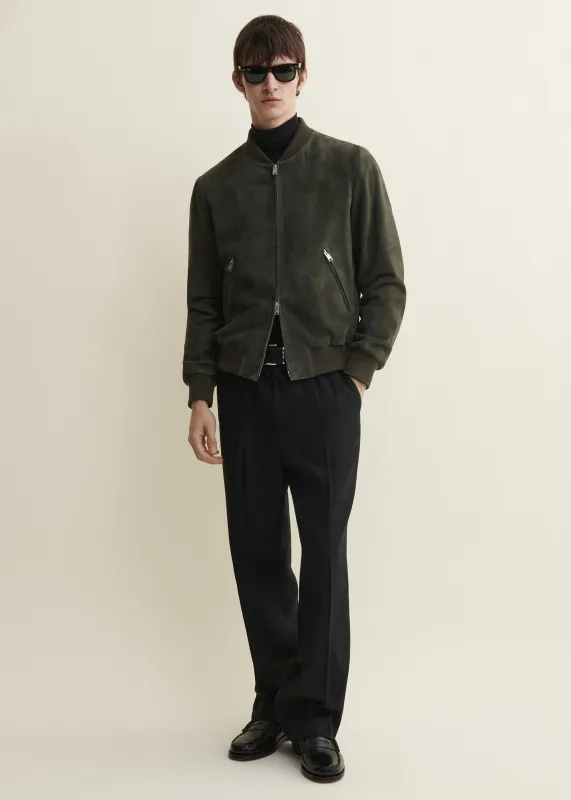 DIDIER | Suede Bomber Jacket | Dark Green made by ARMA