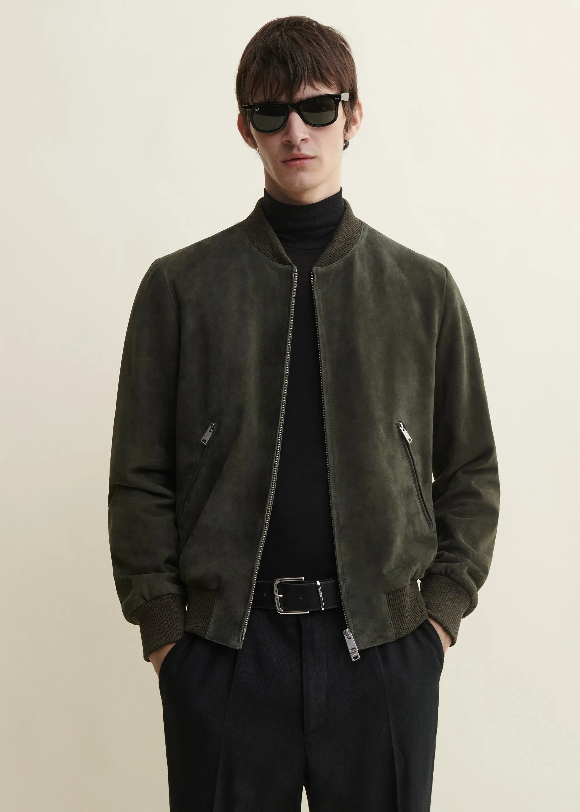 Didier | Suede Bomber Jacket | Dark Green sold by ARMA product image thumbnail 2