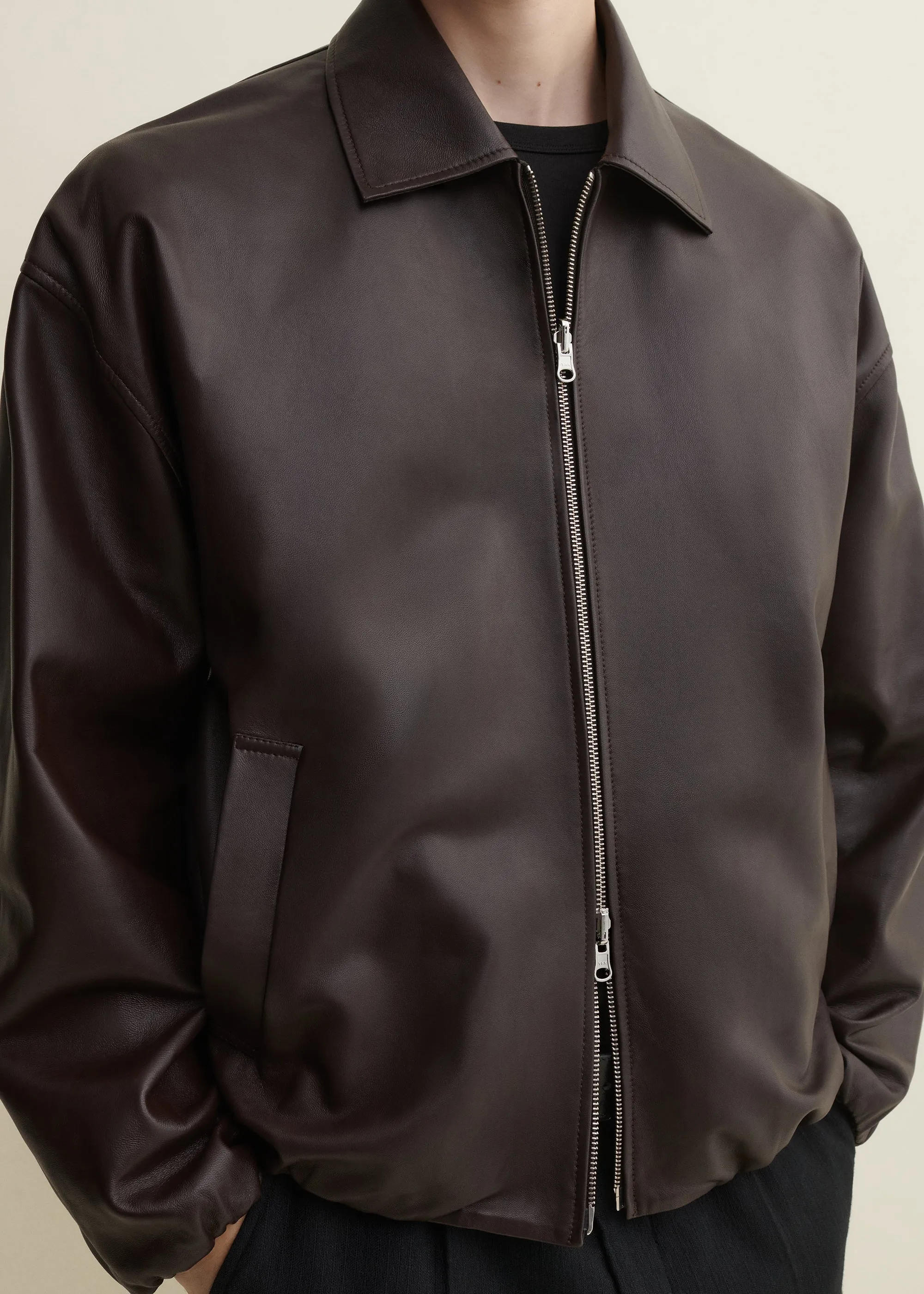 BACKETT | Leather Bomber Jacket | Coffee Bean sold by ARMA product image thumbnail 3