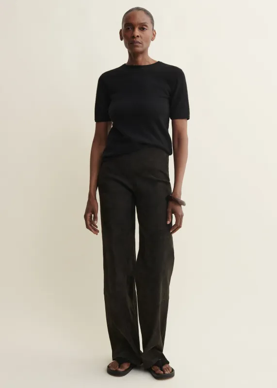 KARINA | Suede Straight Trousers | Iron made by ARMA