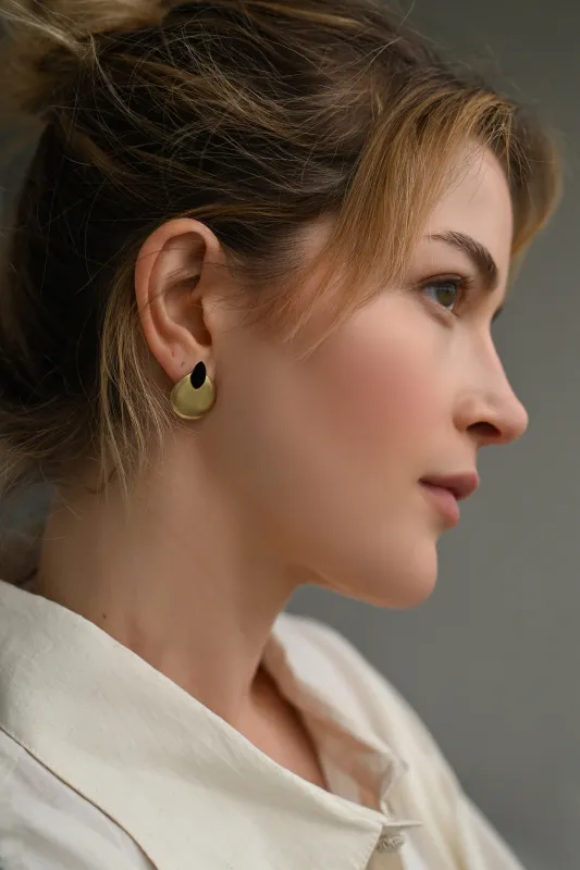 Black Onyx Earrings / EA-TBO-01 made by 864