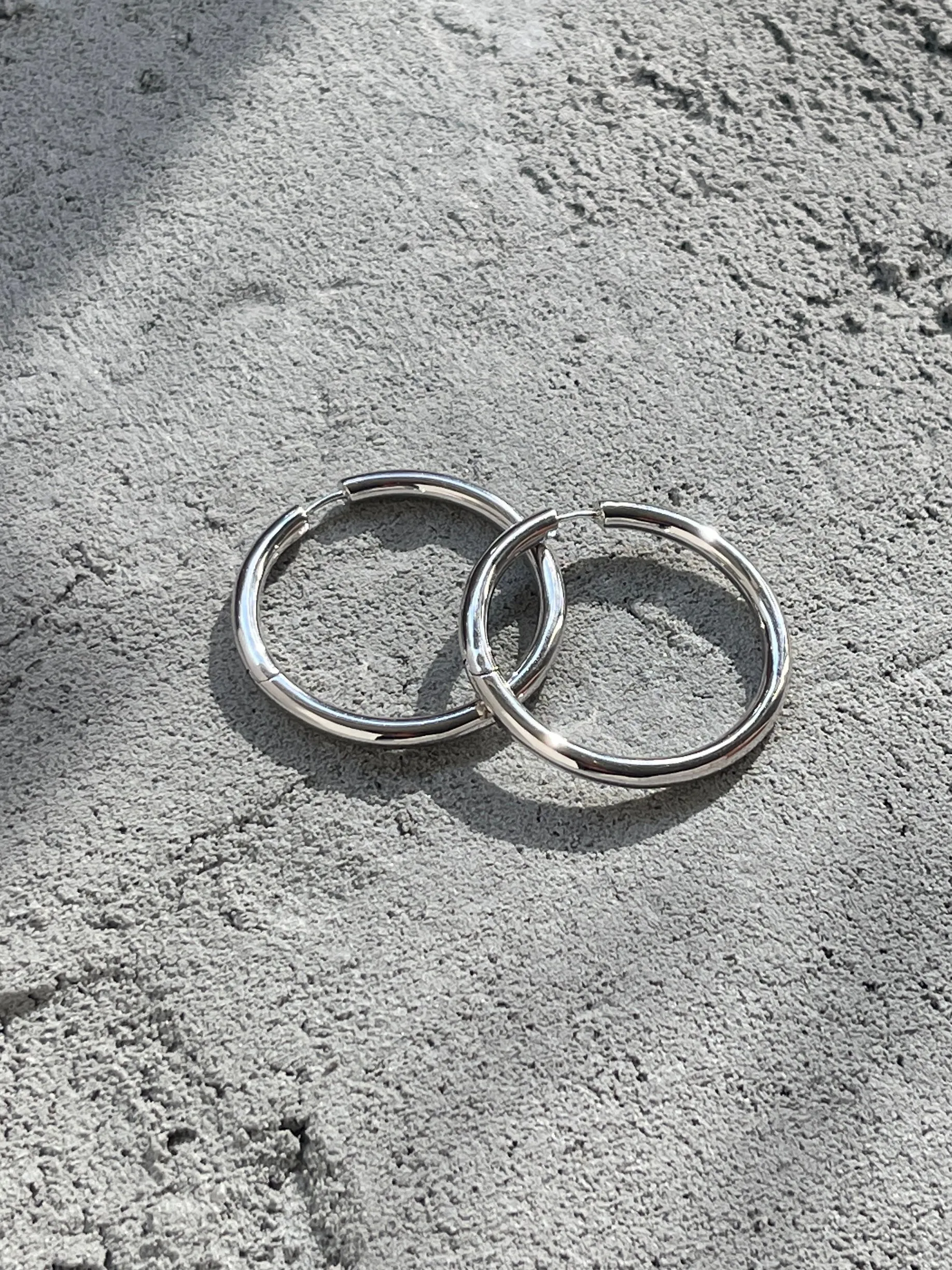 Silver Large Seamless Hoops sold by Laura Lombardi product image thumbnail 3