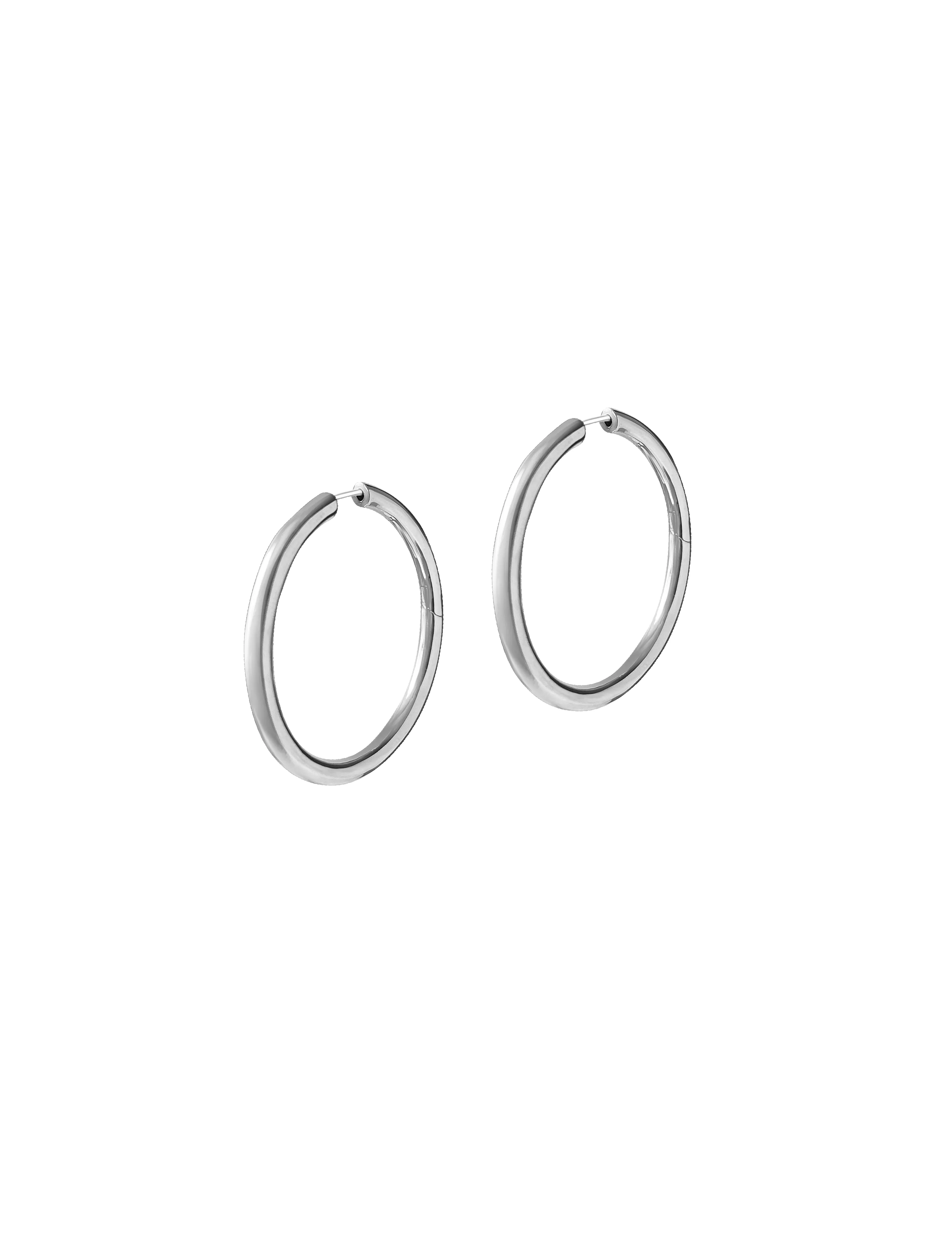 Silver Large Seamless Hoops sold by Laura Lombardi product image thumbnail 4