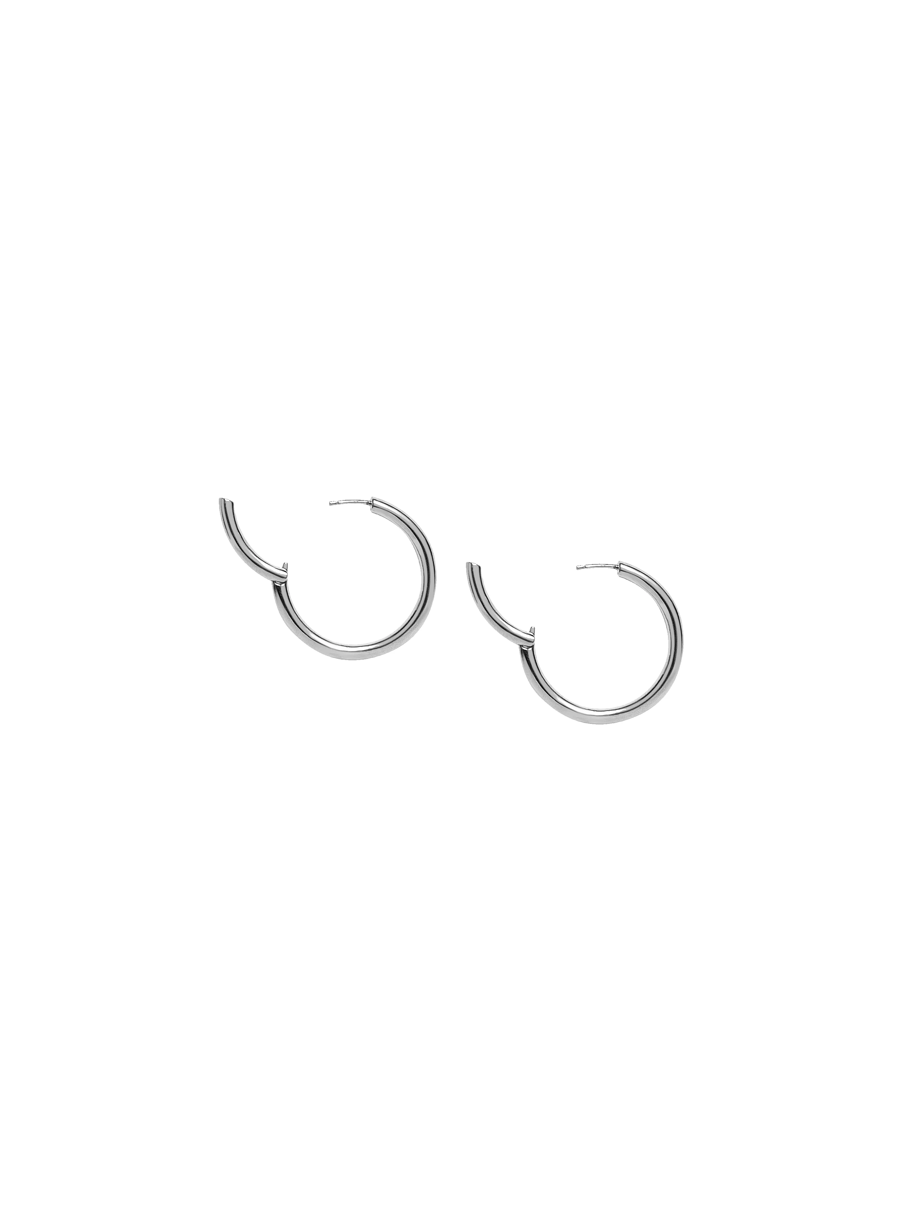Silver Medium Seamless Hoops sold by Laura Lombardi product image thumbnail 5