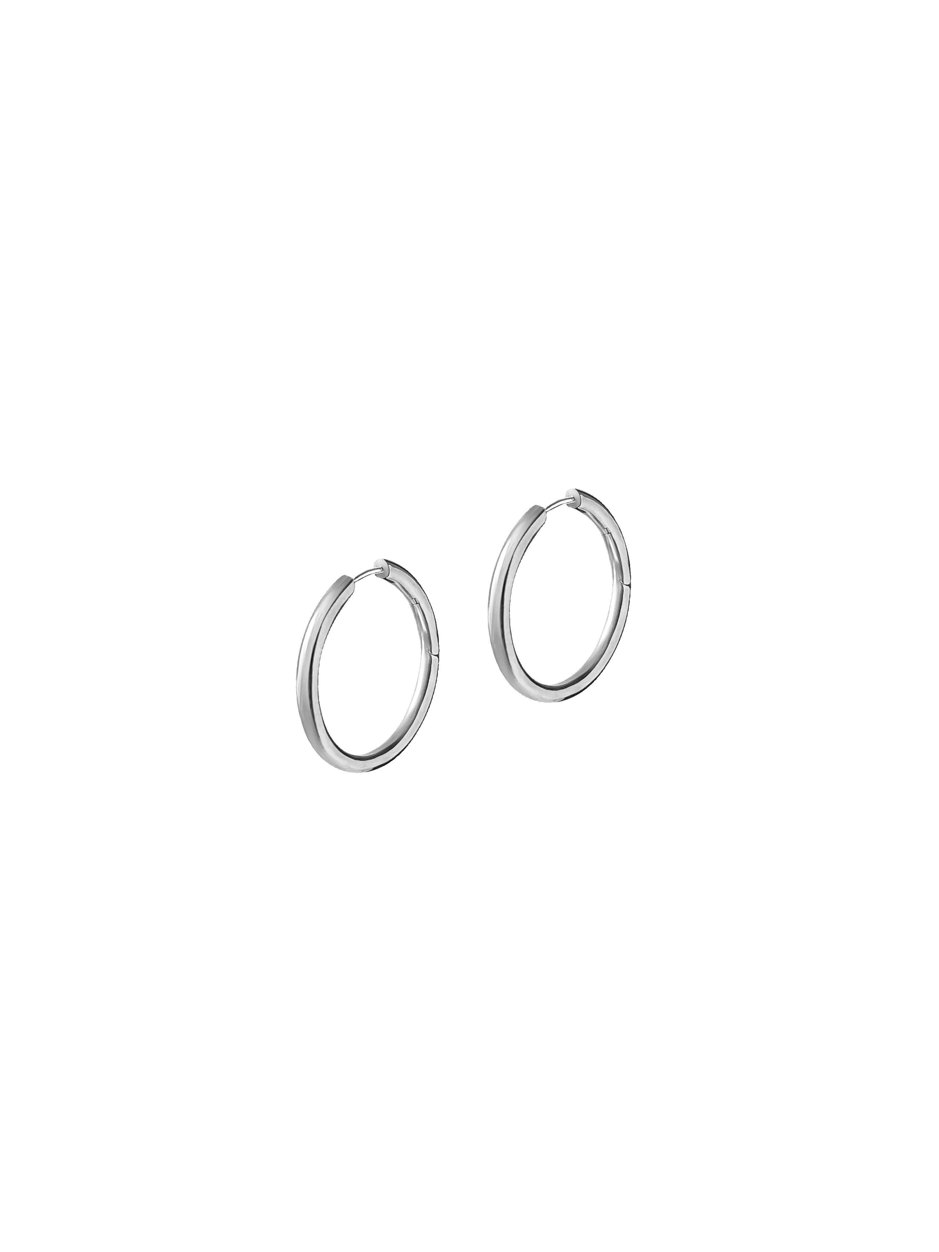 Silver Medium Seamless Hoops sold by Laura Lombardi product image thumbnail 4