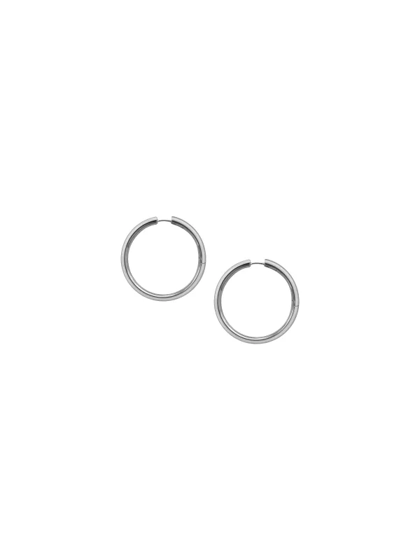 Silver Medium Seamless Hoops sold by Laura Lombardi