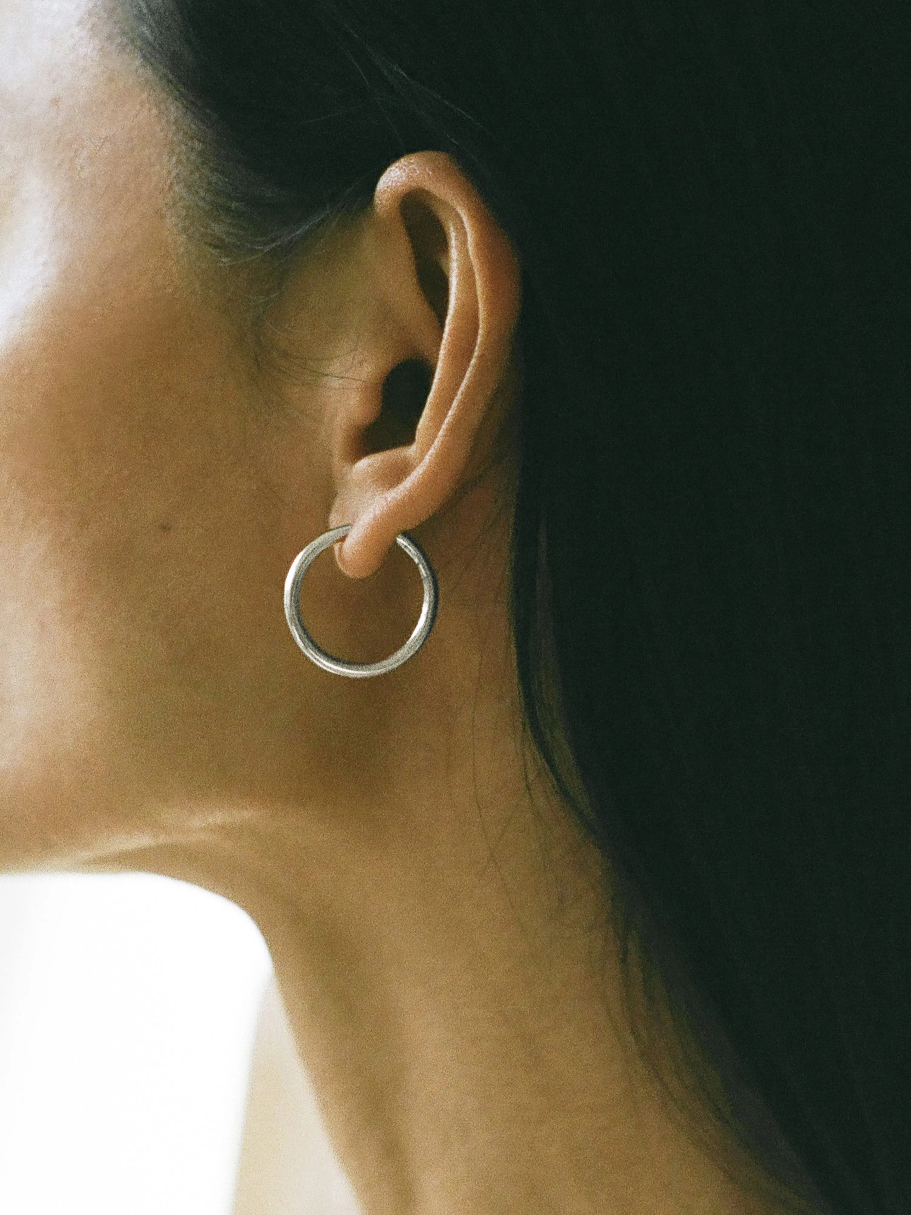 Silver Medium Seamless Hoops sold by Laura Lombardi product image thumbnail 2