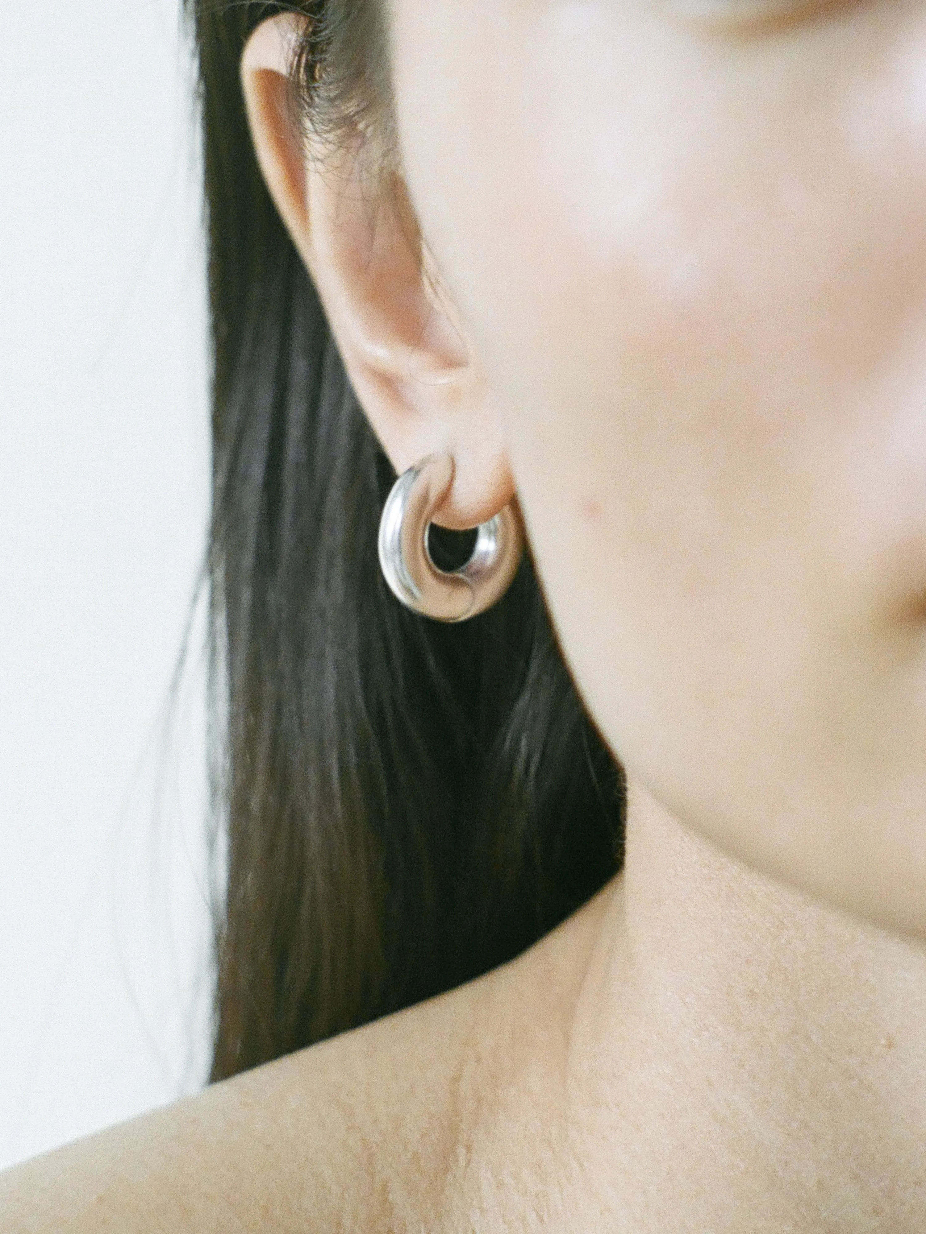 Silver Medium Terra Hoops sold by Laura Lombardi product image thumbnail 2