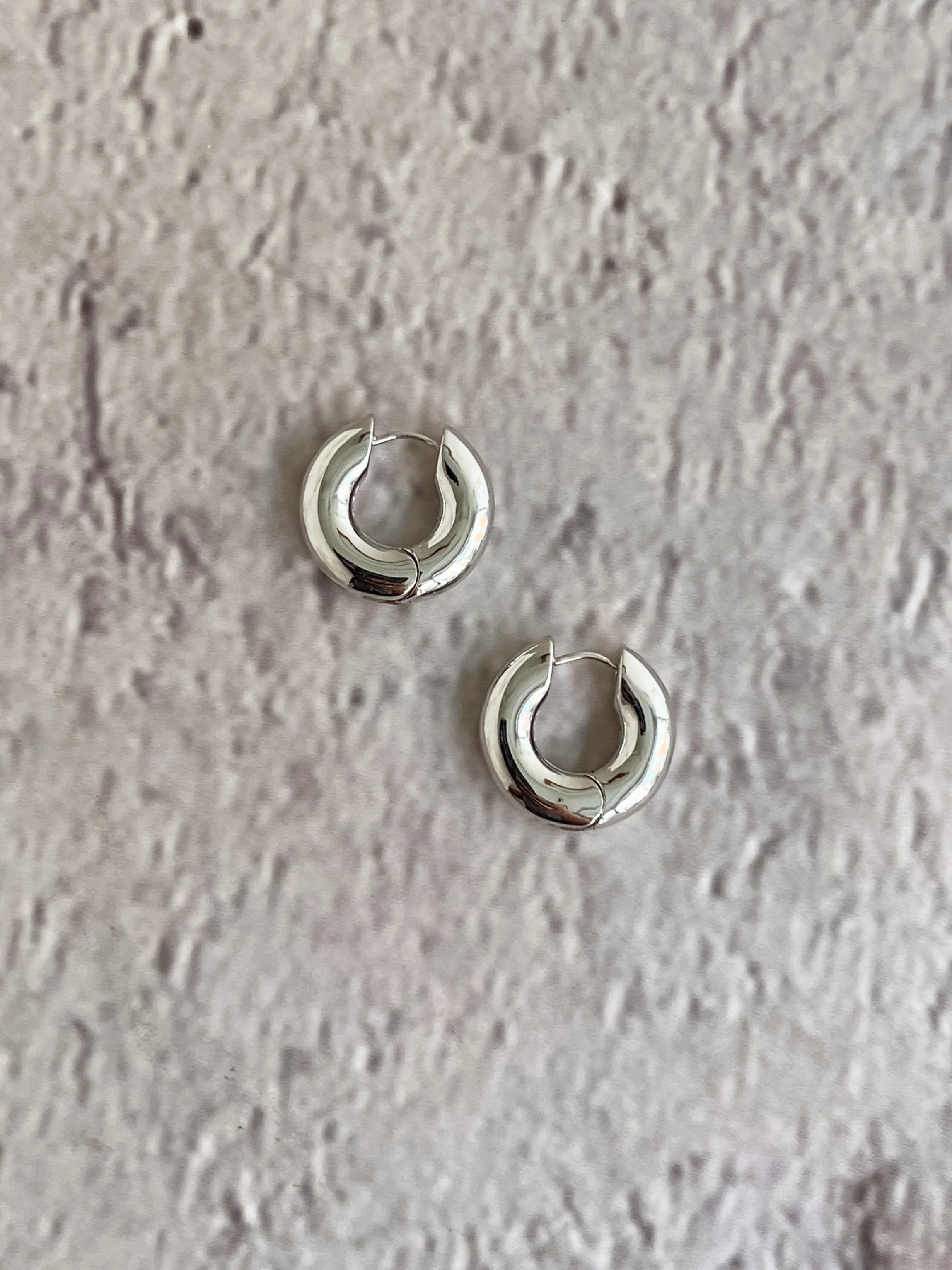 Silver Medium Terra Hoops sold by Laura Lombardi product image thumbnail 3