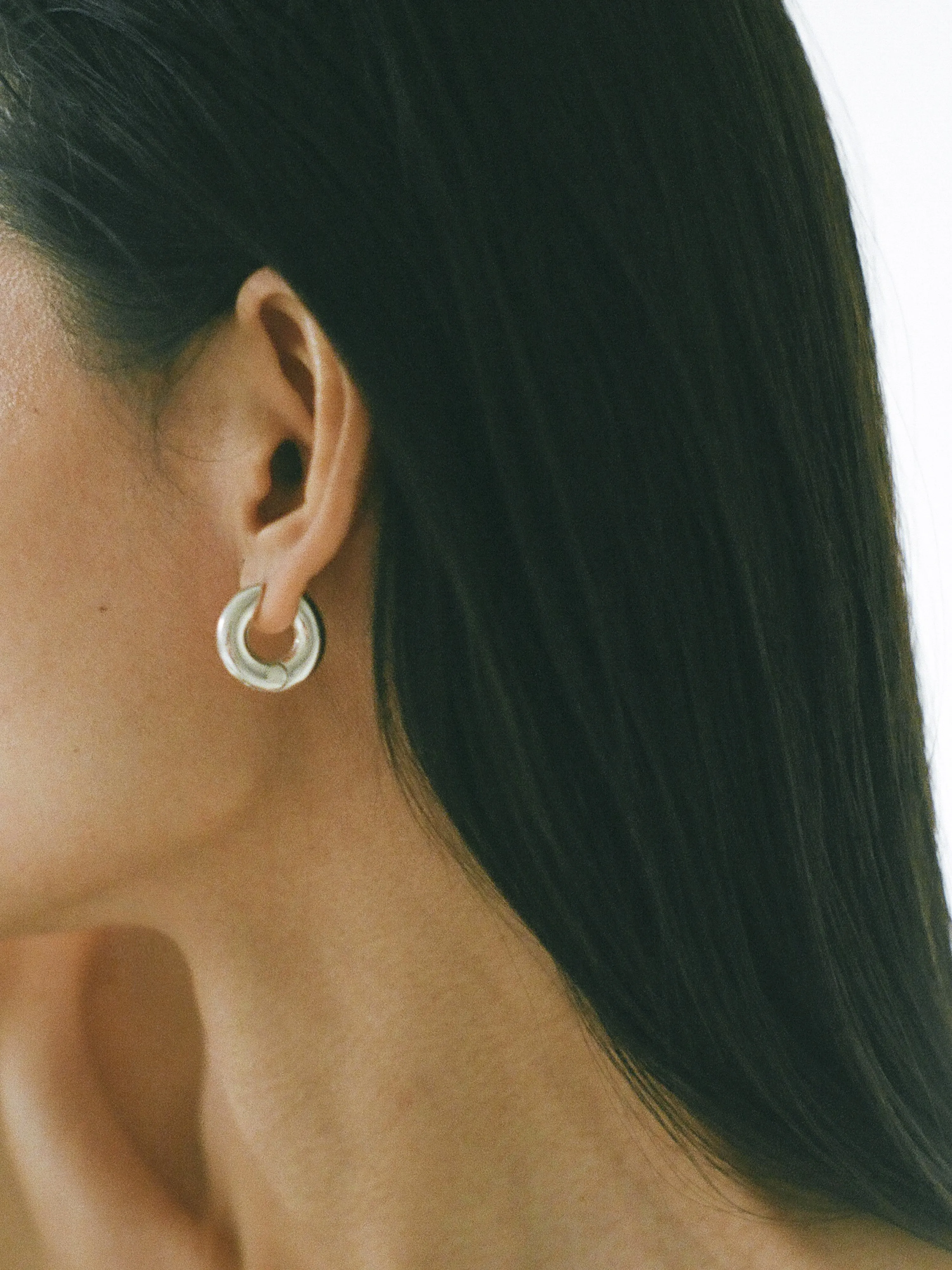 Silver Medium Terra Hoops sold by Laura Lombardi product image thumbnail 5