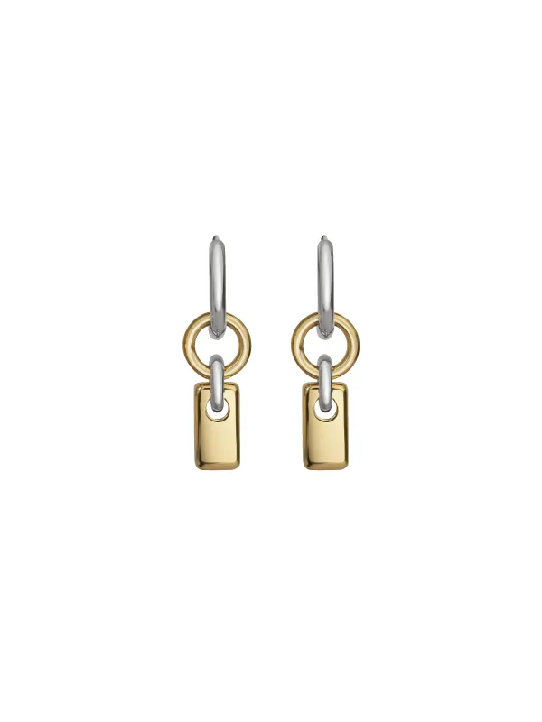 Two Tone Marca Earrings made by Laura Lombardi