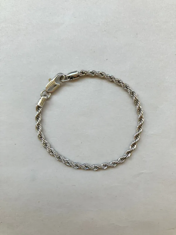 Silver Rope Chain Bracelet Sample Sale made by Laura Lombardi