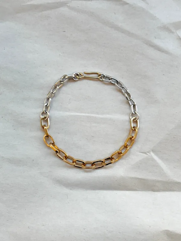 Two Tone Catena Bracelet Sample Sale made by Laura Lombardi