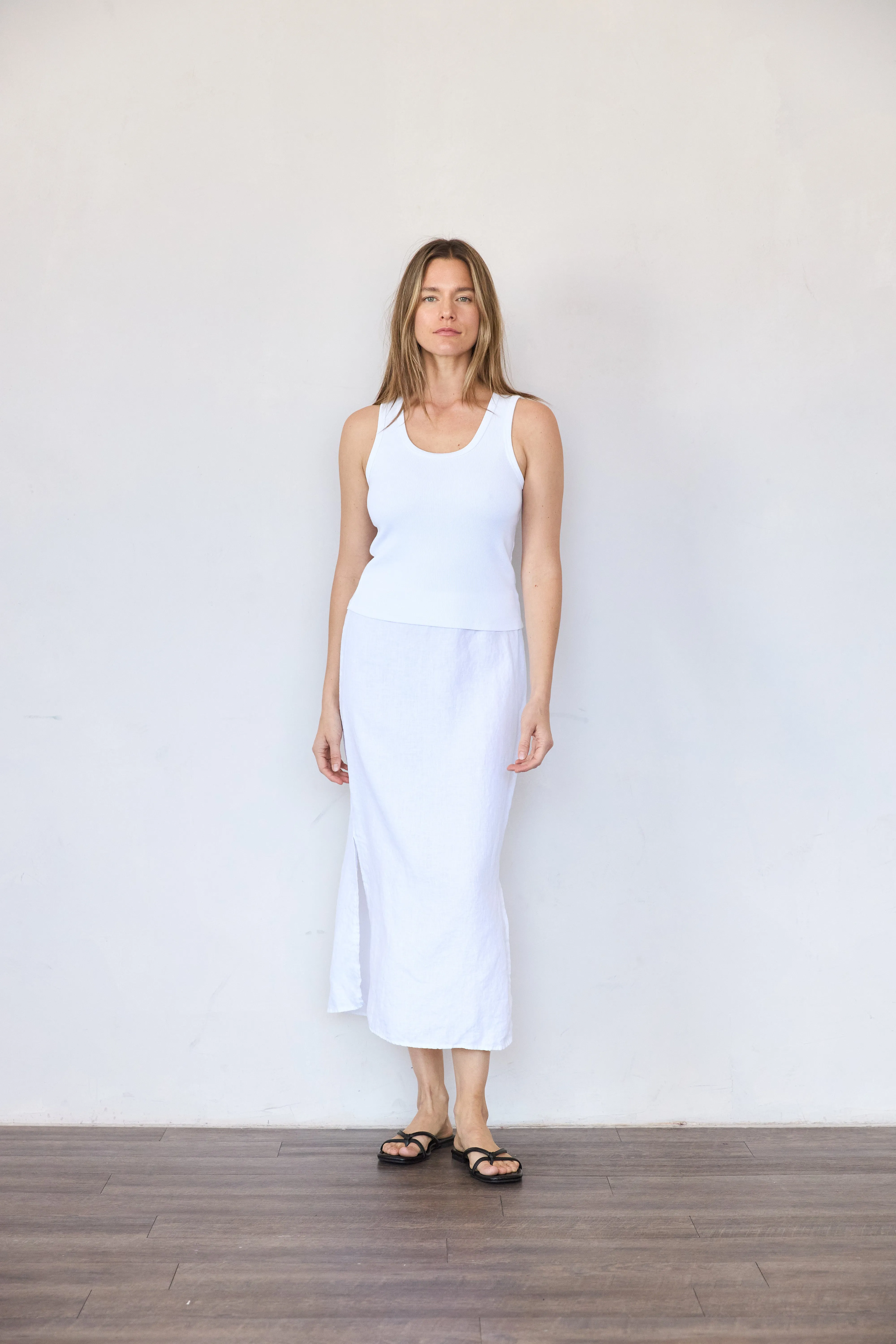 Linen Slit Skirt sold by It is well L.A.