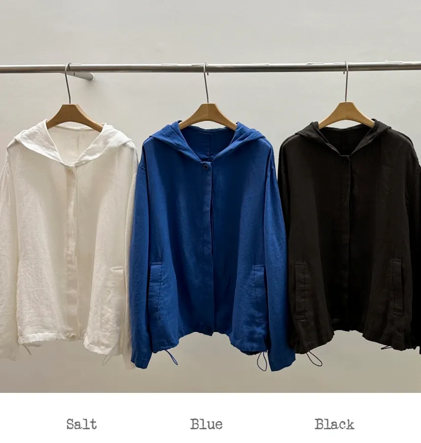 Oversized Hooded Linen Jacket sold by It is well L.A. product image thumbnail 4