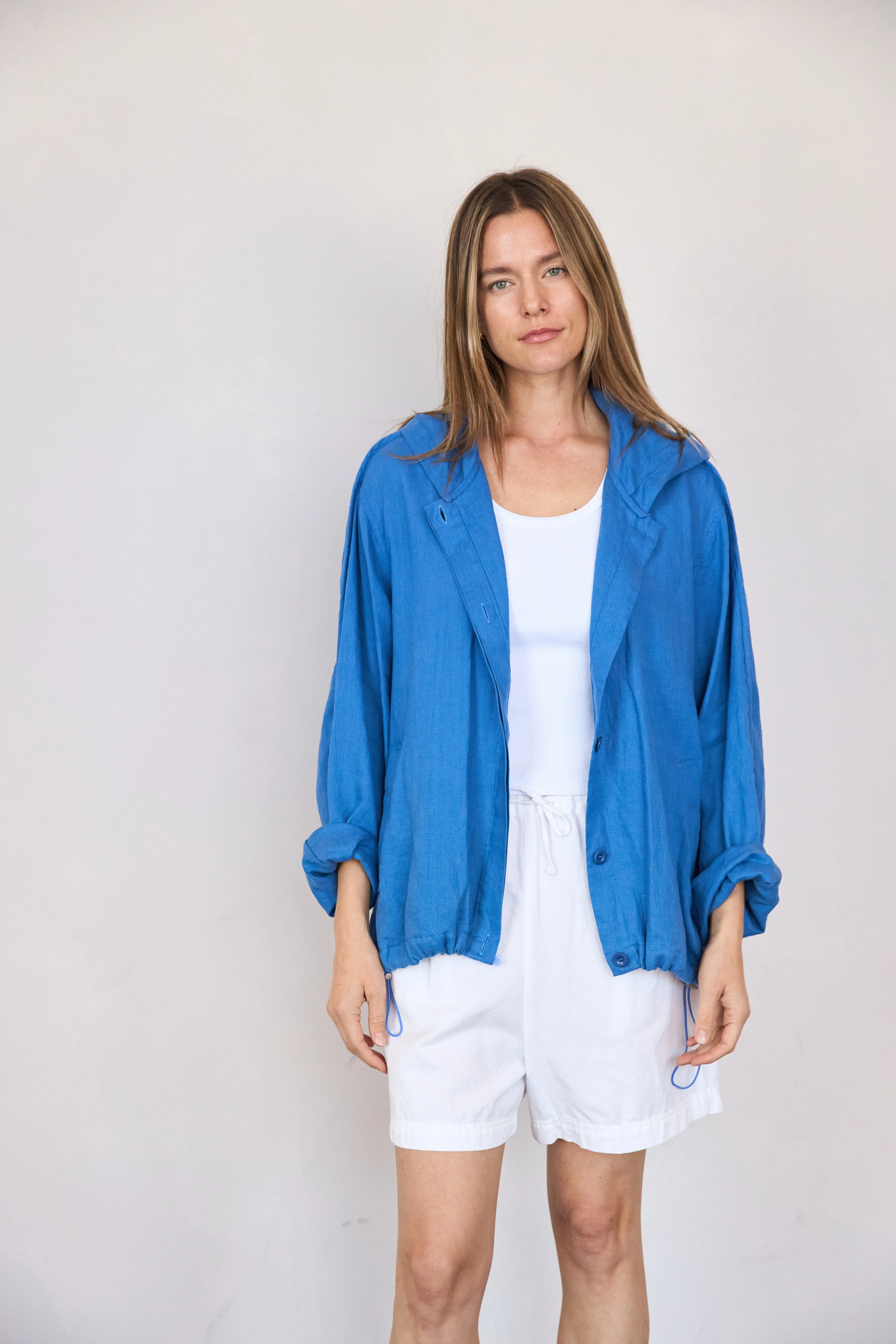 Oversized Hooded Linen Jacket sold by It is well L.A.