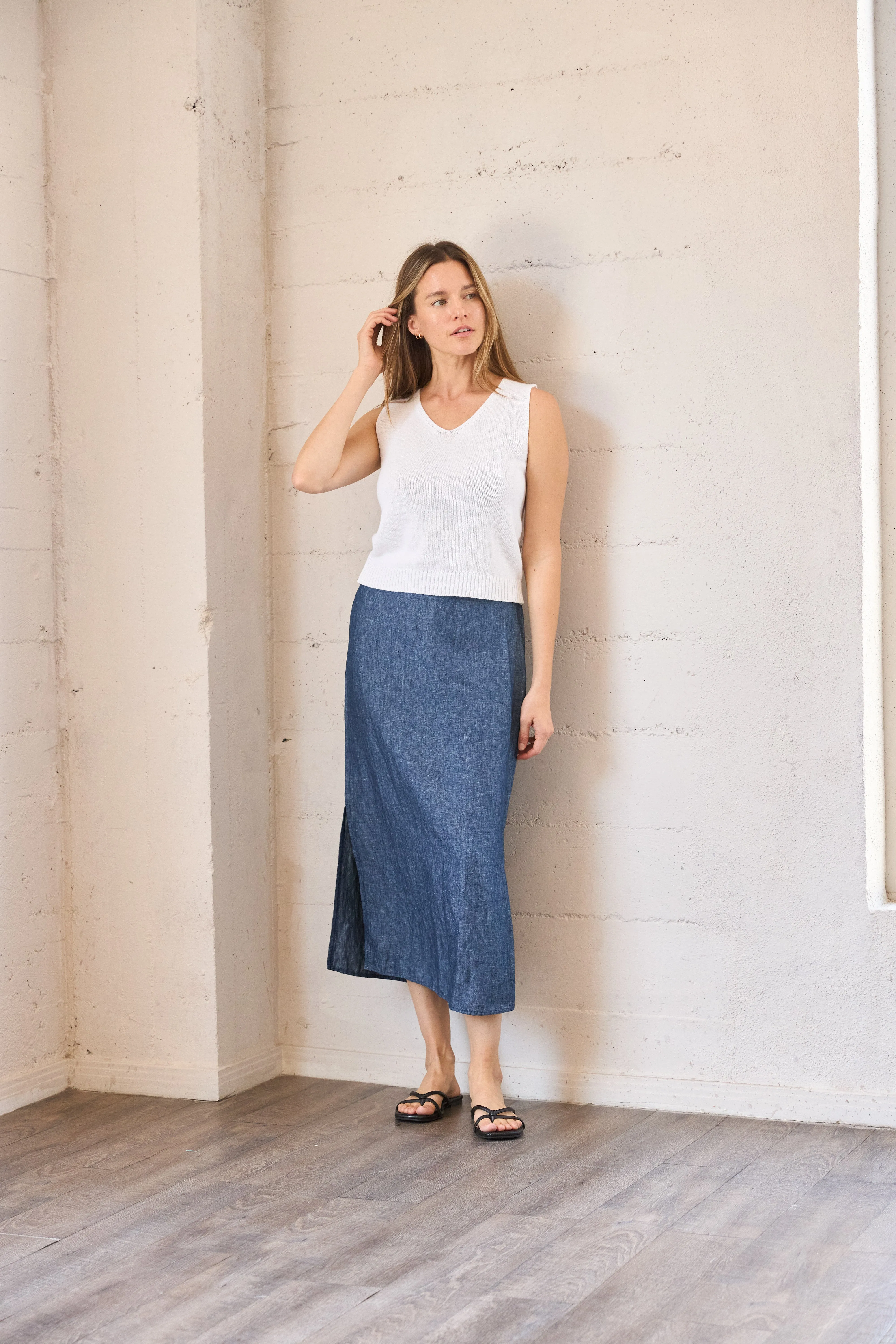 Cotton V-neck Sweater Tank sold by It is well L.A. product image thumbnail 3