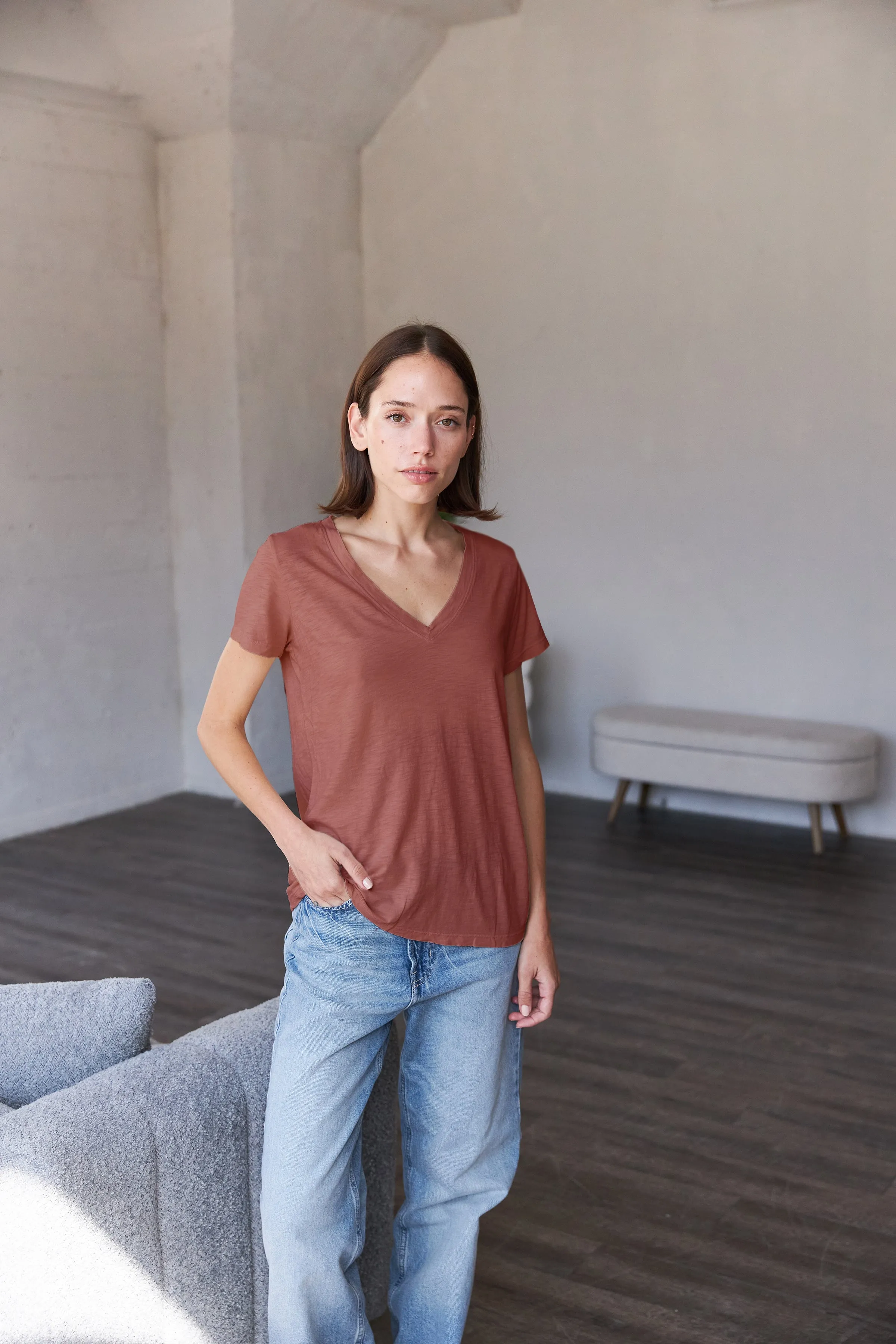 Everyday V-Neck T-Shirt sold by It is well L.A. product image thumbnail 4