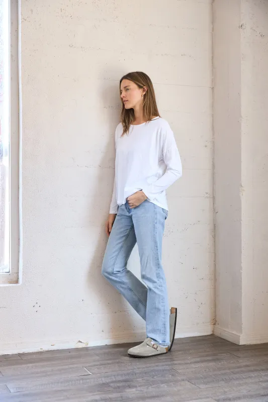 Organic Long Sleeve Boxy Tee made by It is well L.A.