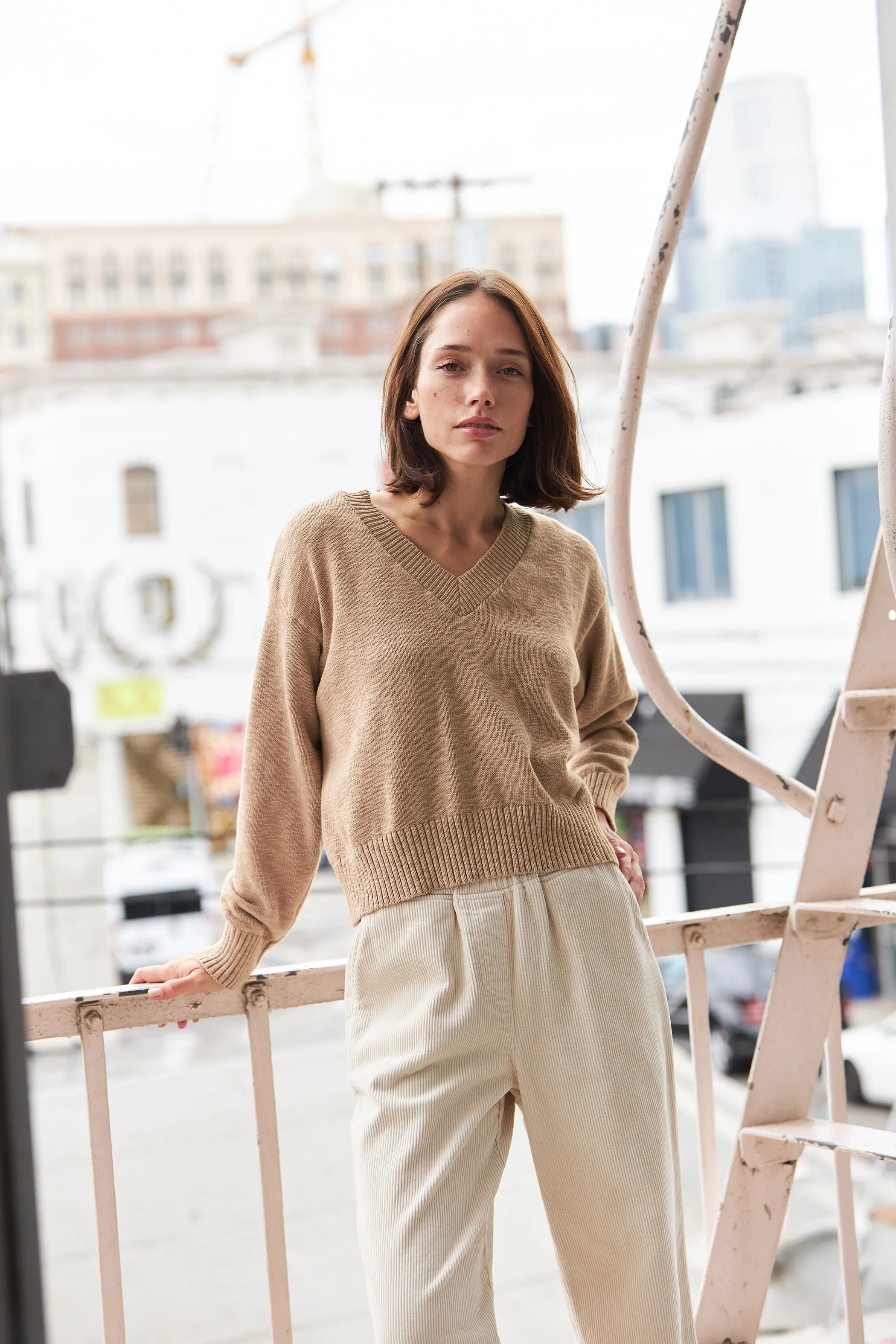 Crop V-Neck Sweater sold by It is well L.A. product image thumbnail 4