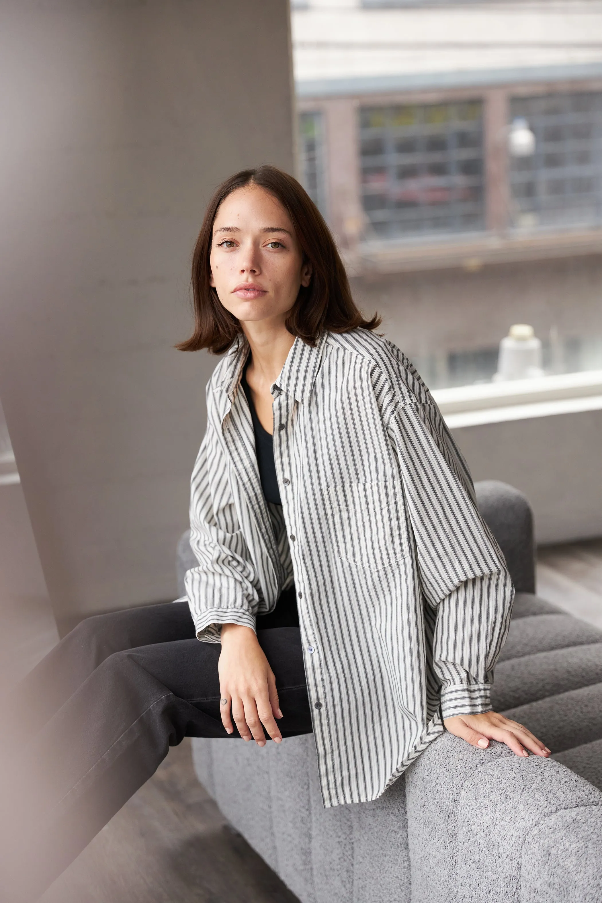 Oversized Stripe Button Down Shirt sold by It is well L.A. product image thumbnail 2