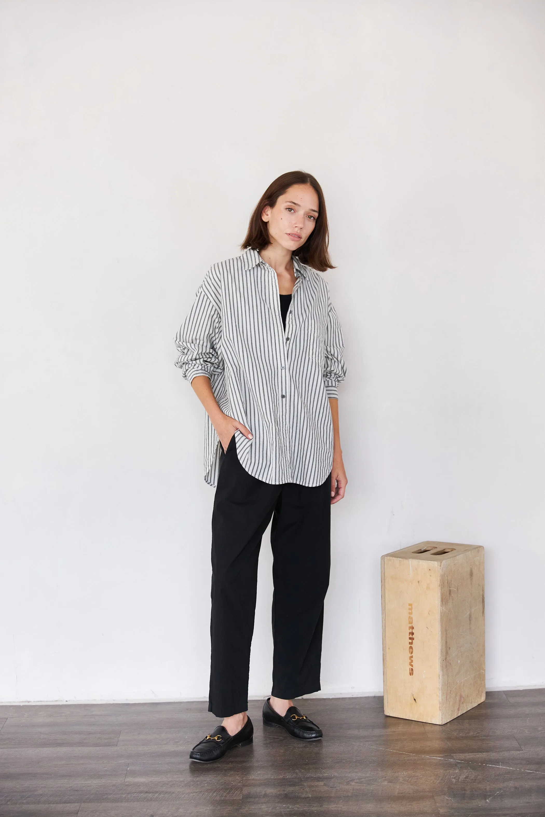 Oversized Stripe Button Down Shirt sold by It is well L.A. product image thumbnail 3