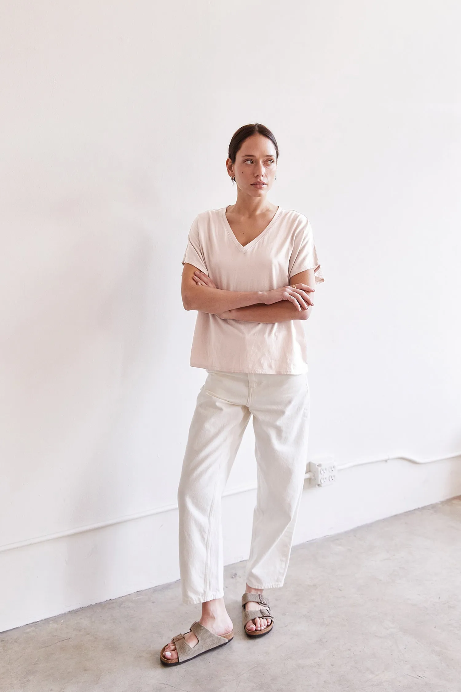 Organic Cotton V-Neck Boxy T-Shirt sold by It is well L.A. product image thumbnail 4