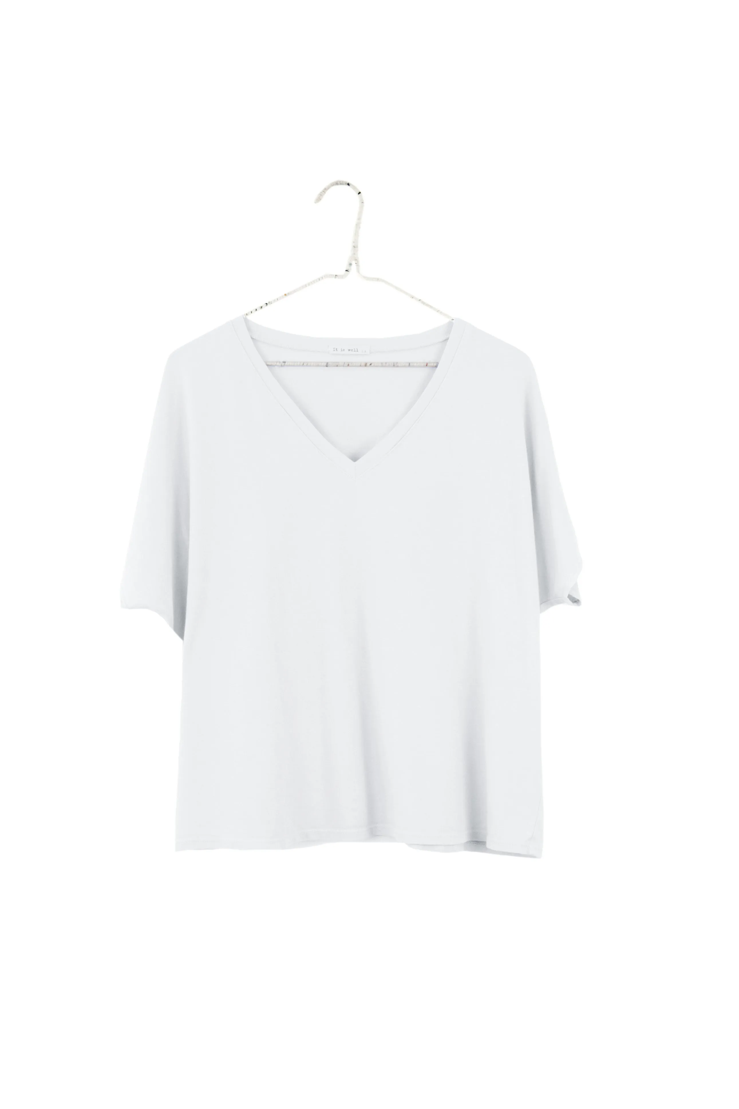 Organic Cotton V-Neck Boxy T-Shirt sold by It is well L.A. product image thumbnail 5