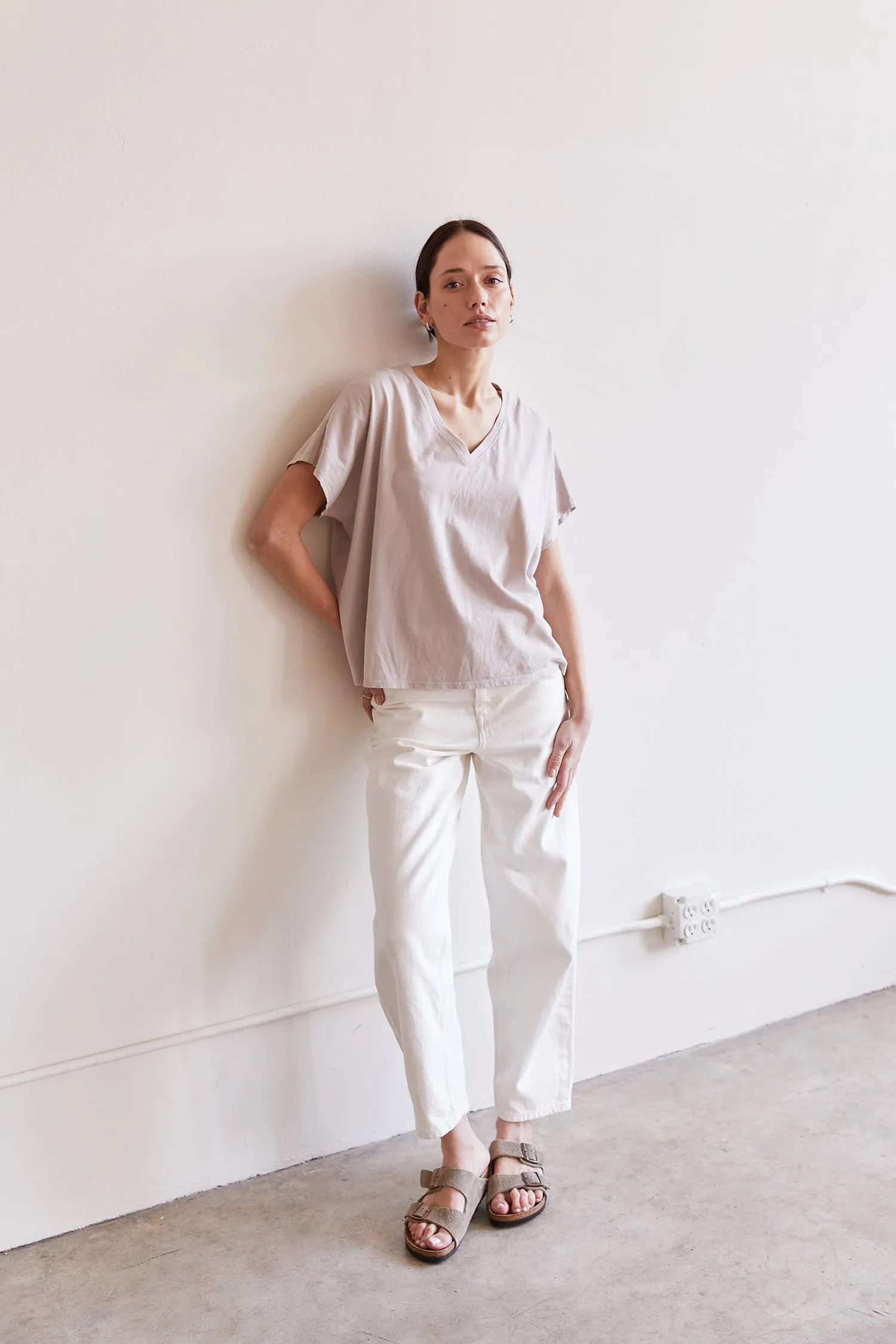 Organic Cotton V-Neck Boxy T-Shirt sold by It is well L.A. product image thumbnail 3