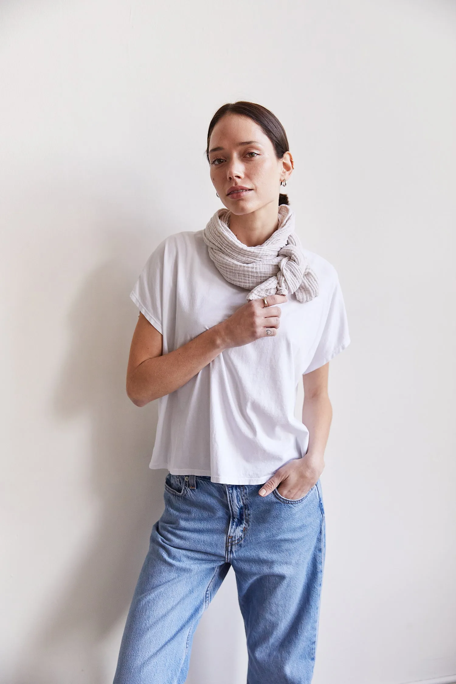 Organic Cotton Crewneck Boxy T-Shirt sold by It is well L.A. product image thumbnail 2