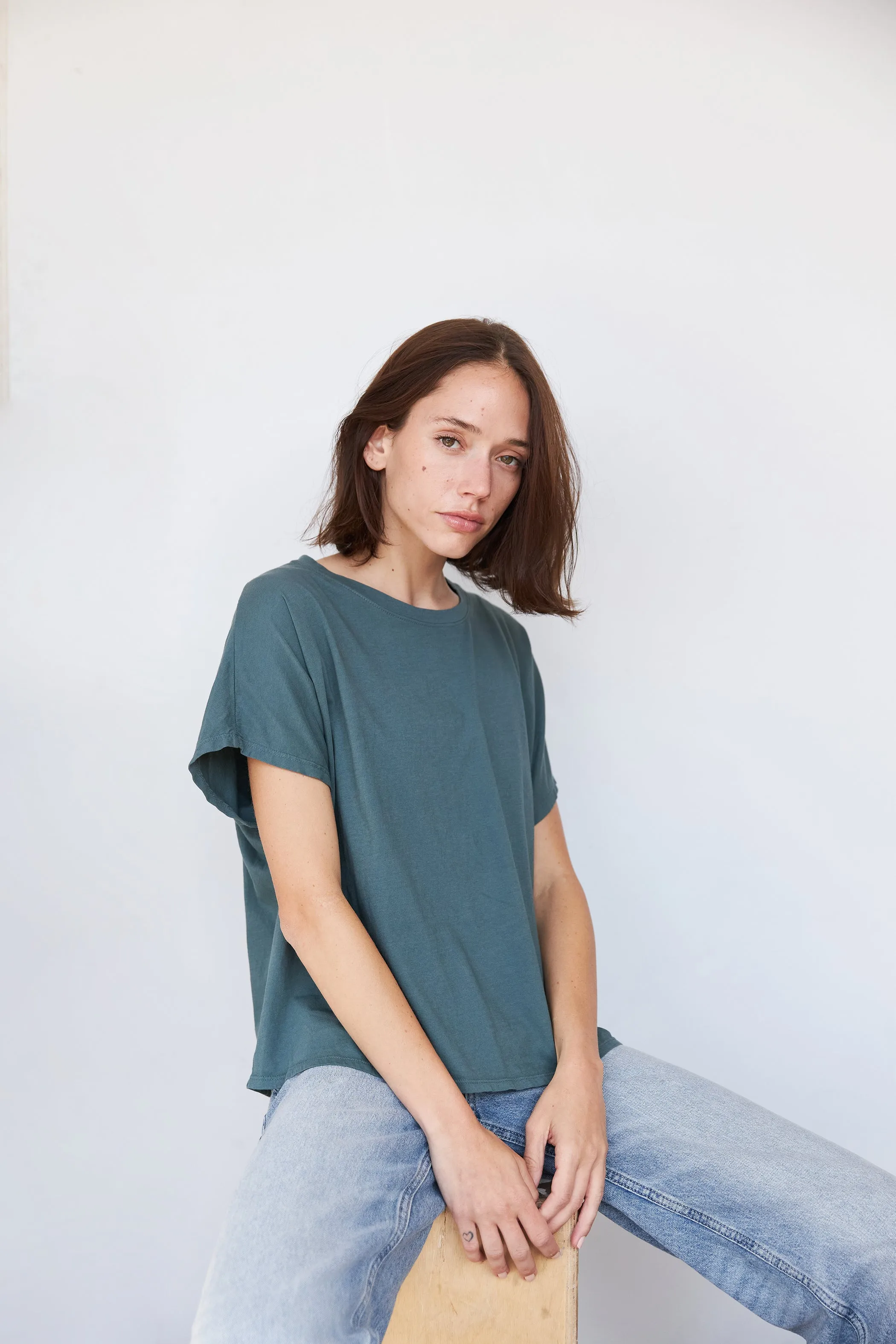 Organic Cotton Crewneck Boxy T-Shirt sold by It is well L.A. product image thumbnail 4