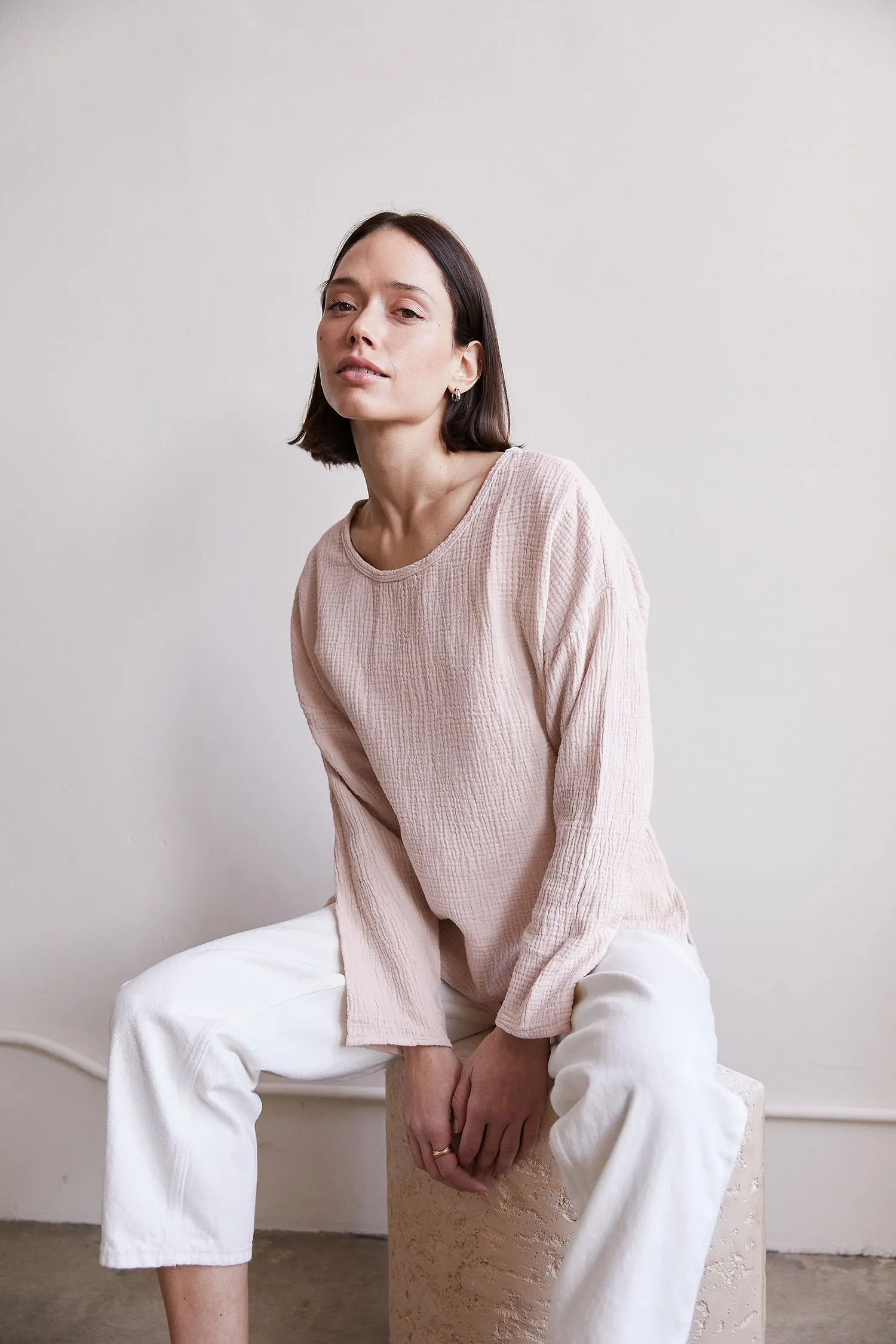 Organic Long Sleeve Gauze Top sold by It is well L.A. product image thumbnail 3