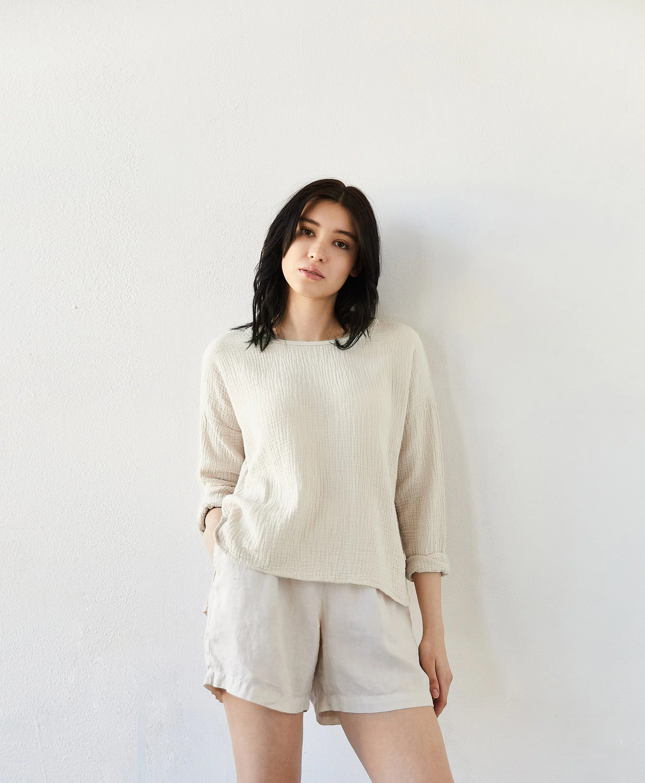 Organic Long Sleeve Gauze Top sold by It is well L.A. product image thumbnail 5