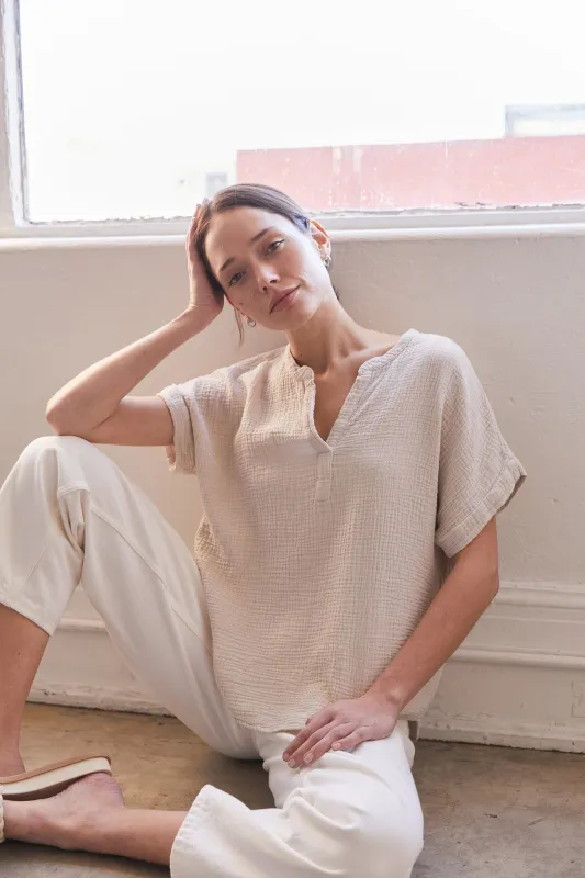 Organic S/S Mandarin Top made by It is well L.A.