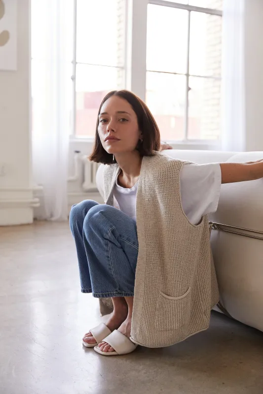 Oversized Sleeveless Cardigan sold by It is well L.A.