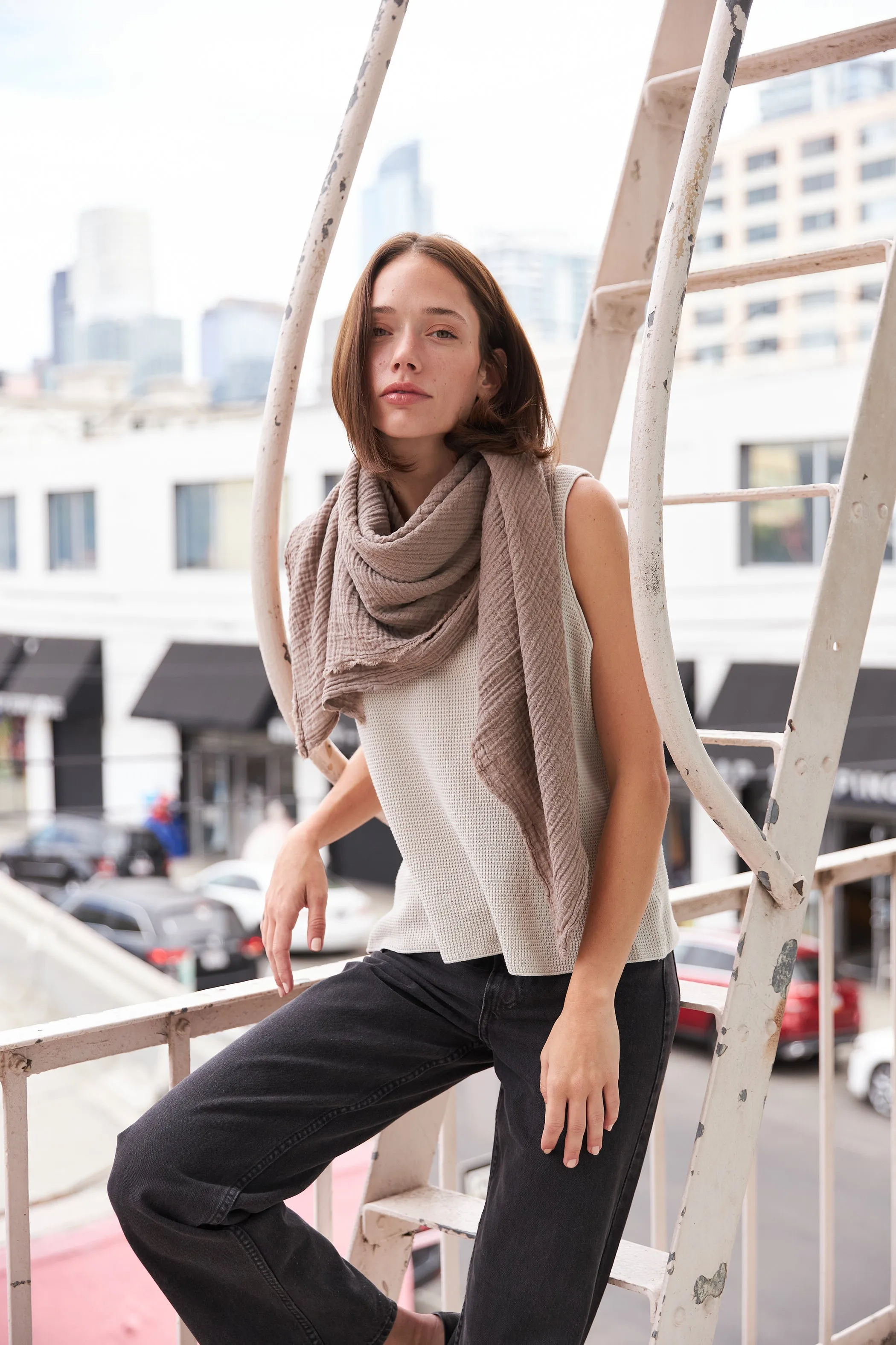 Crinkled Gauze Scarf sold by It is well L.A.