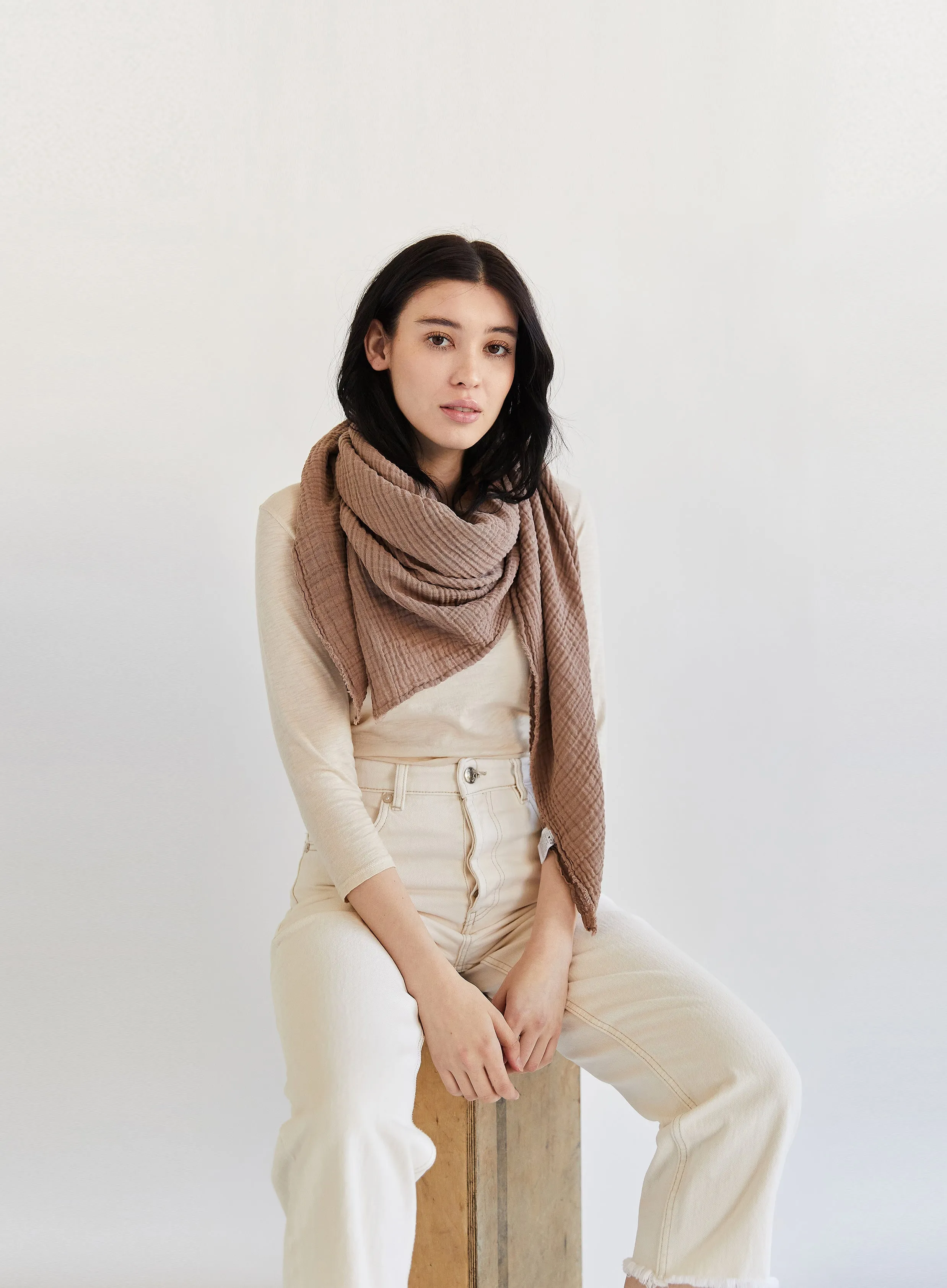 Crinkled Gauze Scarf sold by It is well L.A. product image thumbnail 2