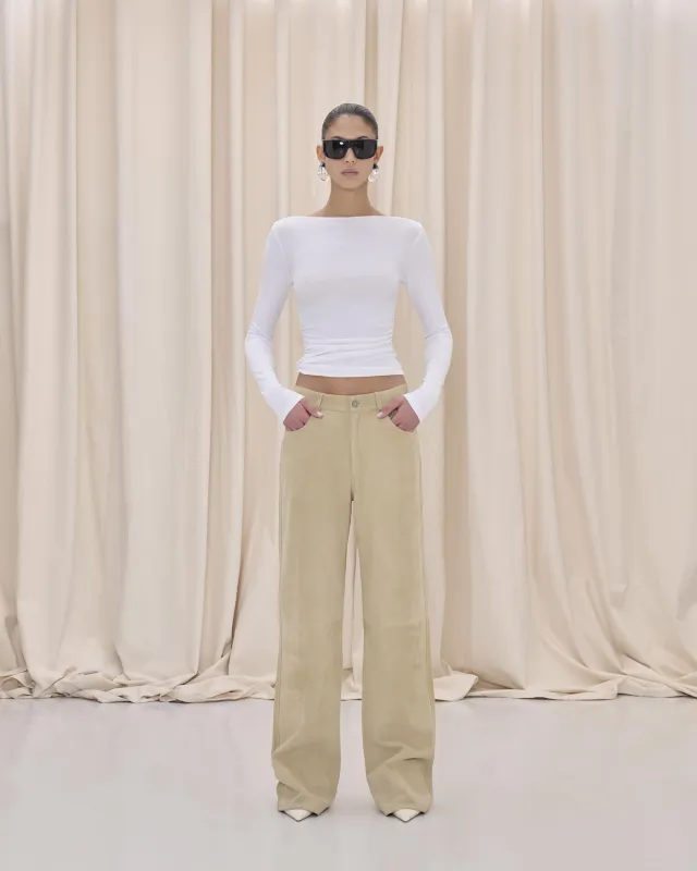 KOREA SUEDE PANTS // BEIGE made by Haikure