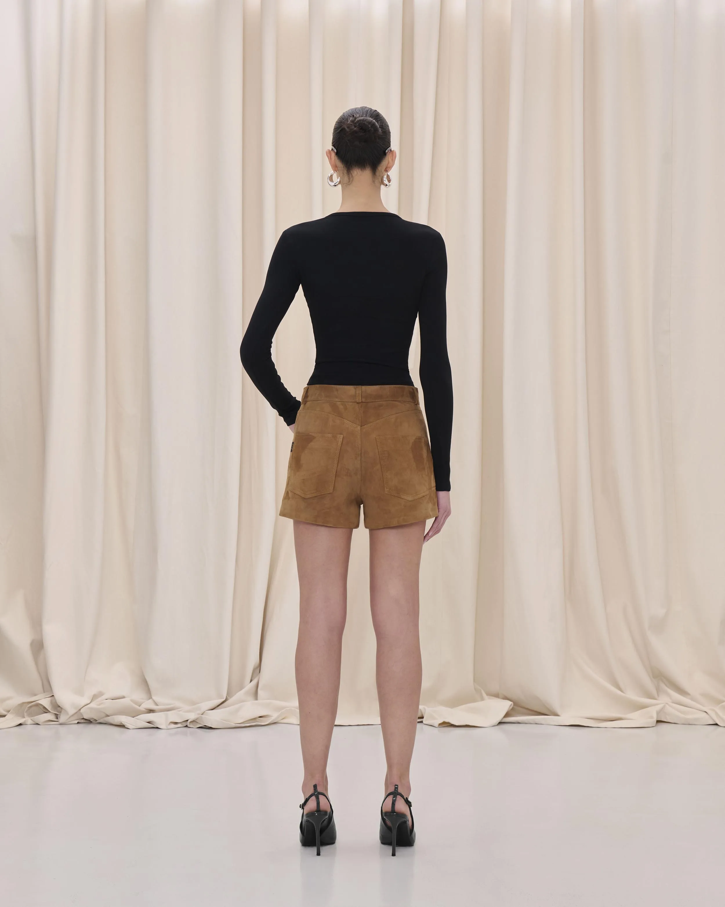 BRIT SUEDE SHORTS // CHOCOLATE sold by Haikure product image thumbnail 3