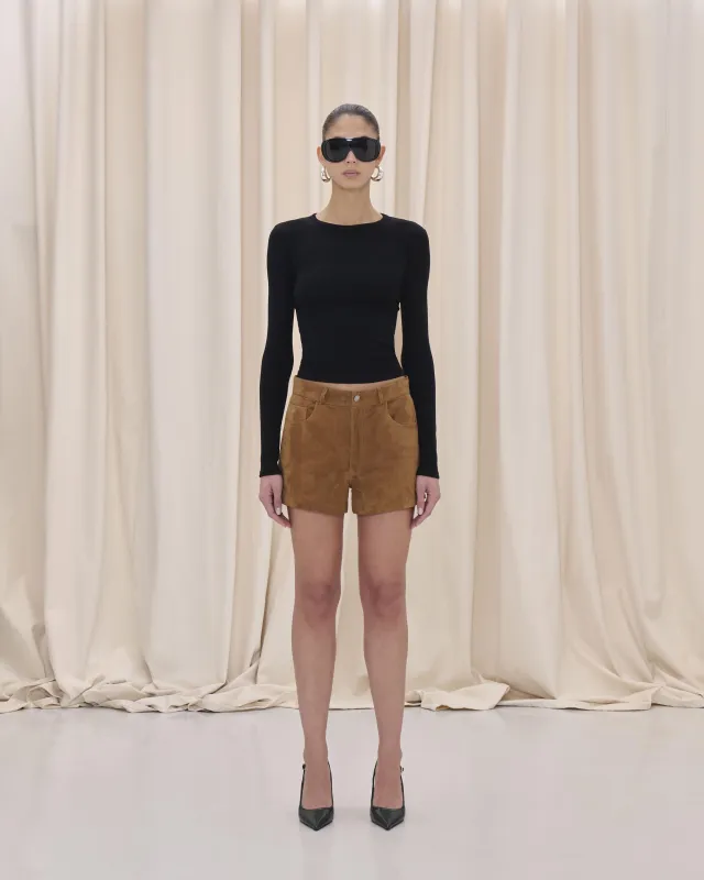 BRIT SUEDE SHORTS // CHOCOLATE made by Haikure