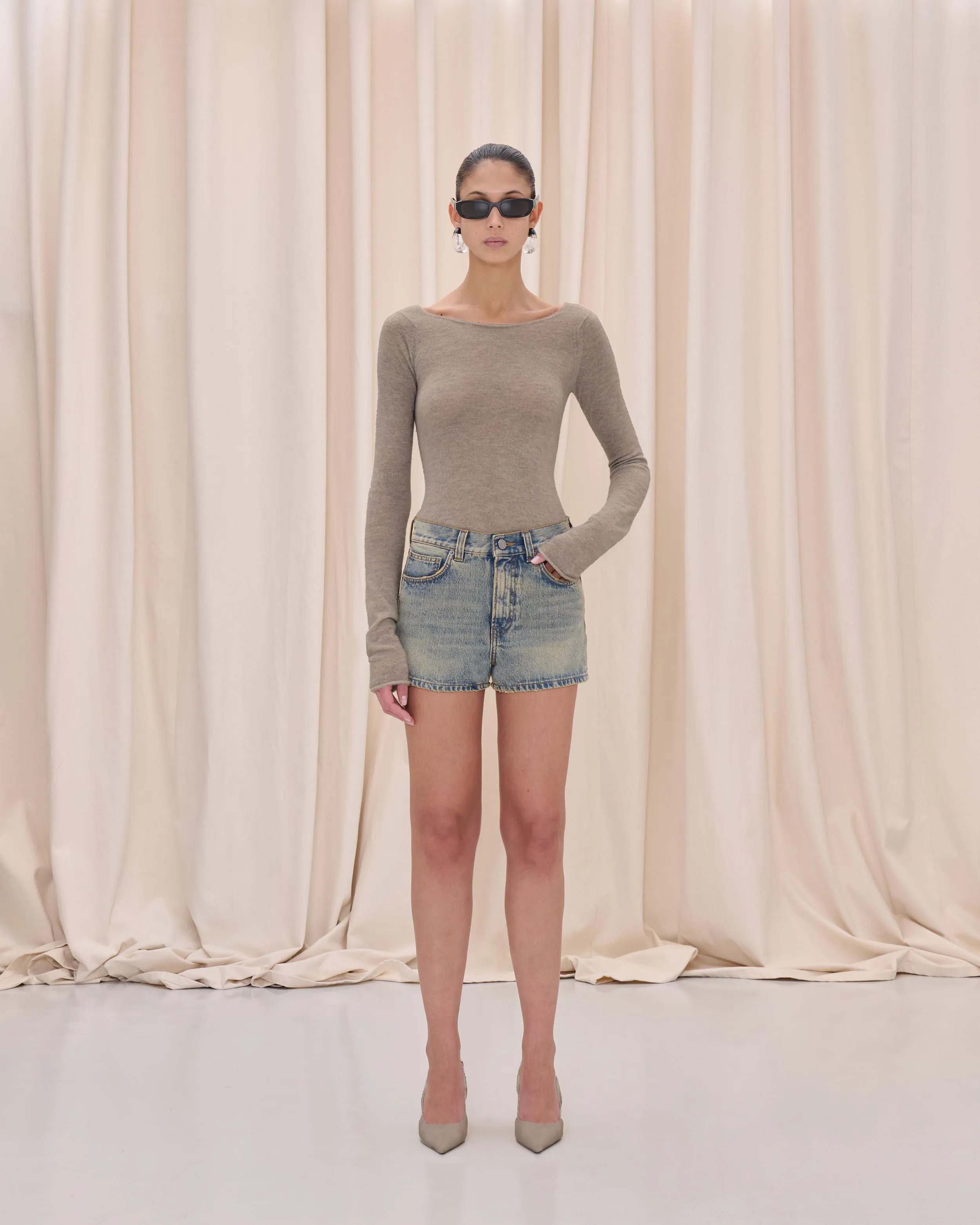 BRIT SHORTS DENIM // EARTH BLUE sold by Haikure