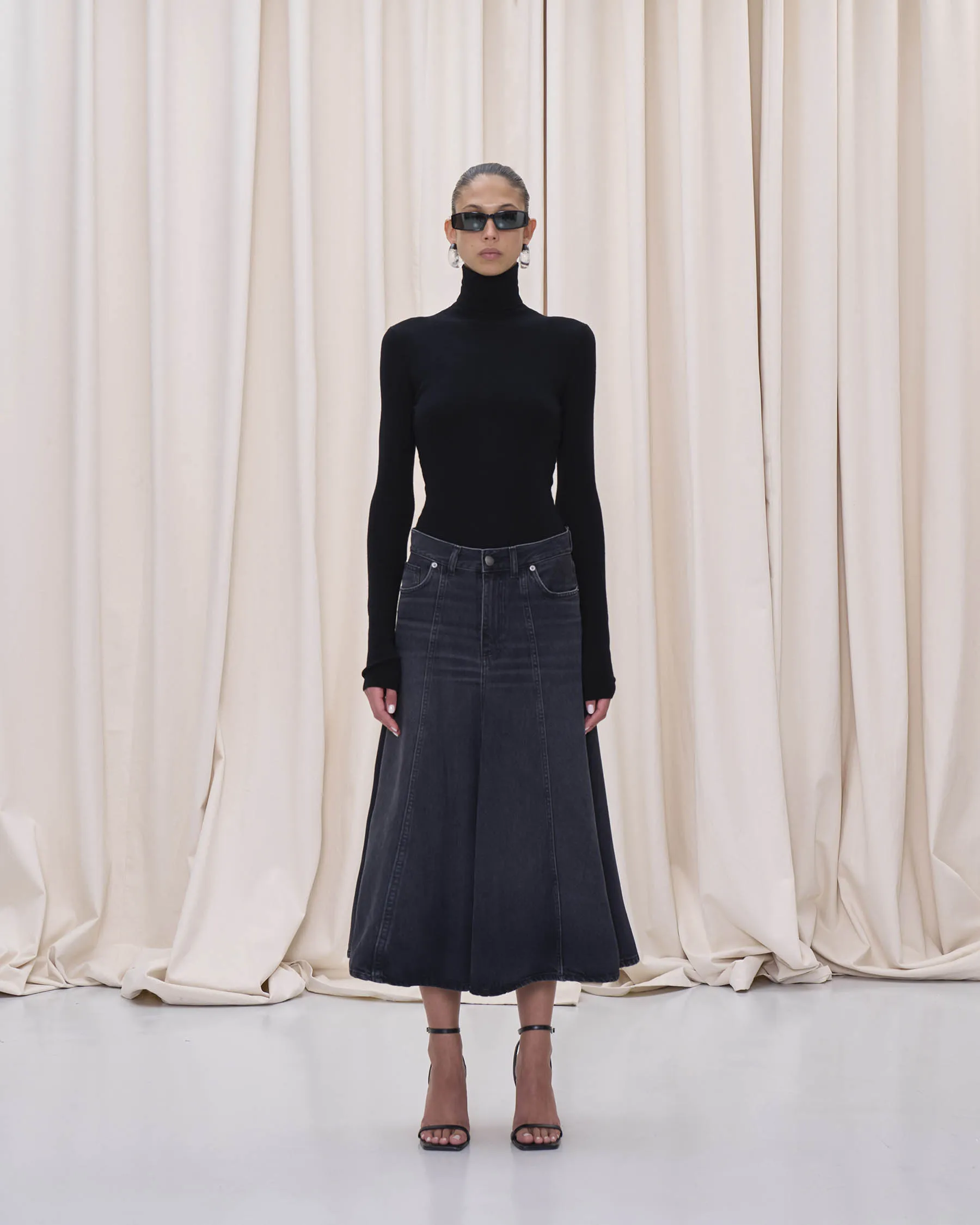 MID SERENITY SKIRT // MID BLACK sold by Haikure product image thumbnail 2