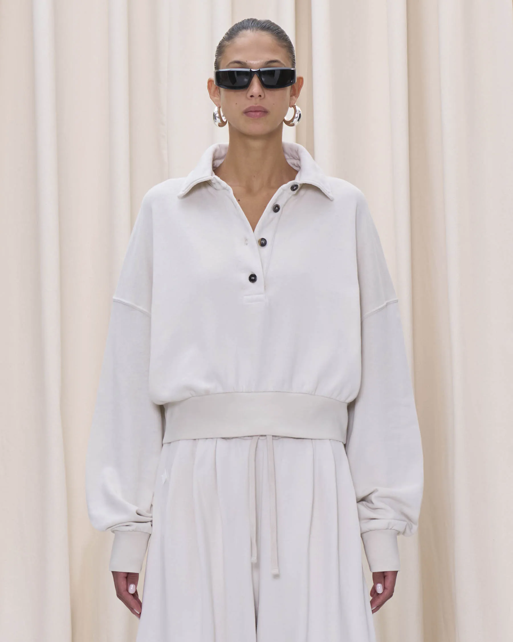 EDIE POLO SWEATSHIRT // ECRU sold by Haikure product image thumbnail 2