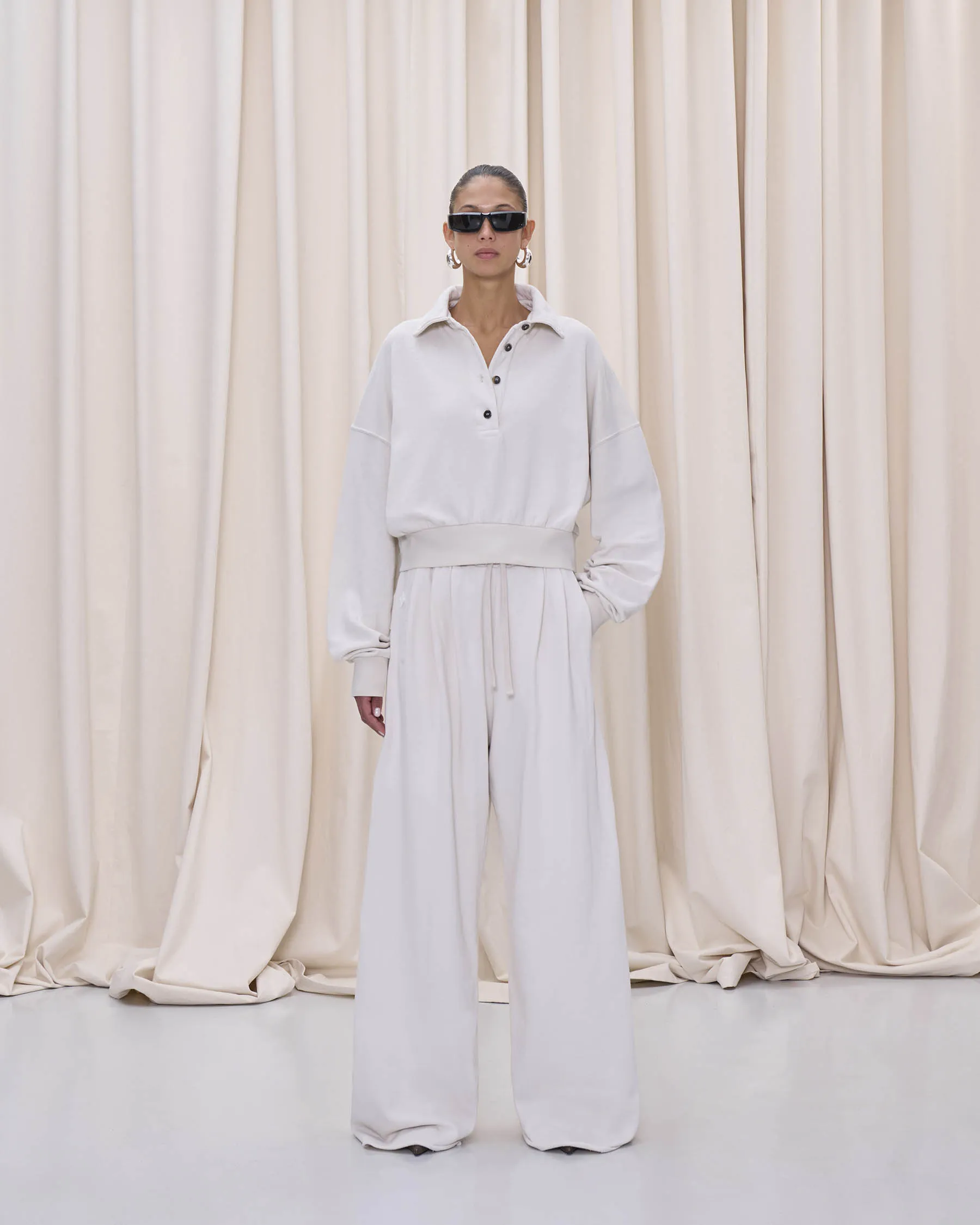 EDIE POLO SWEATSHIRT // ECRU sold by Haikure