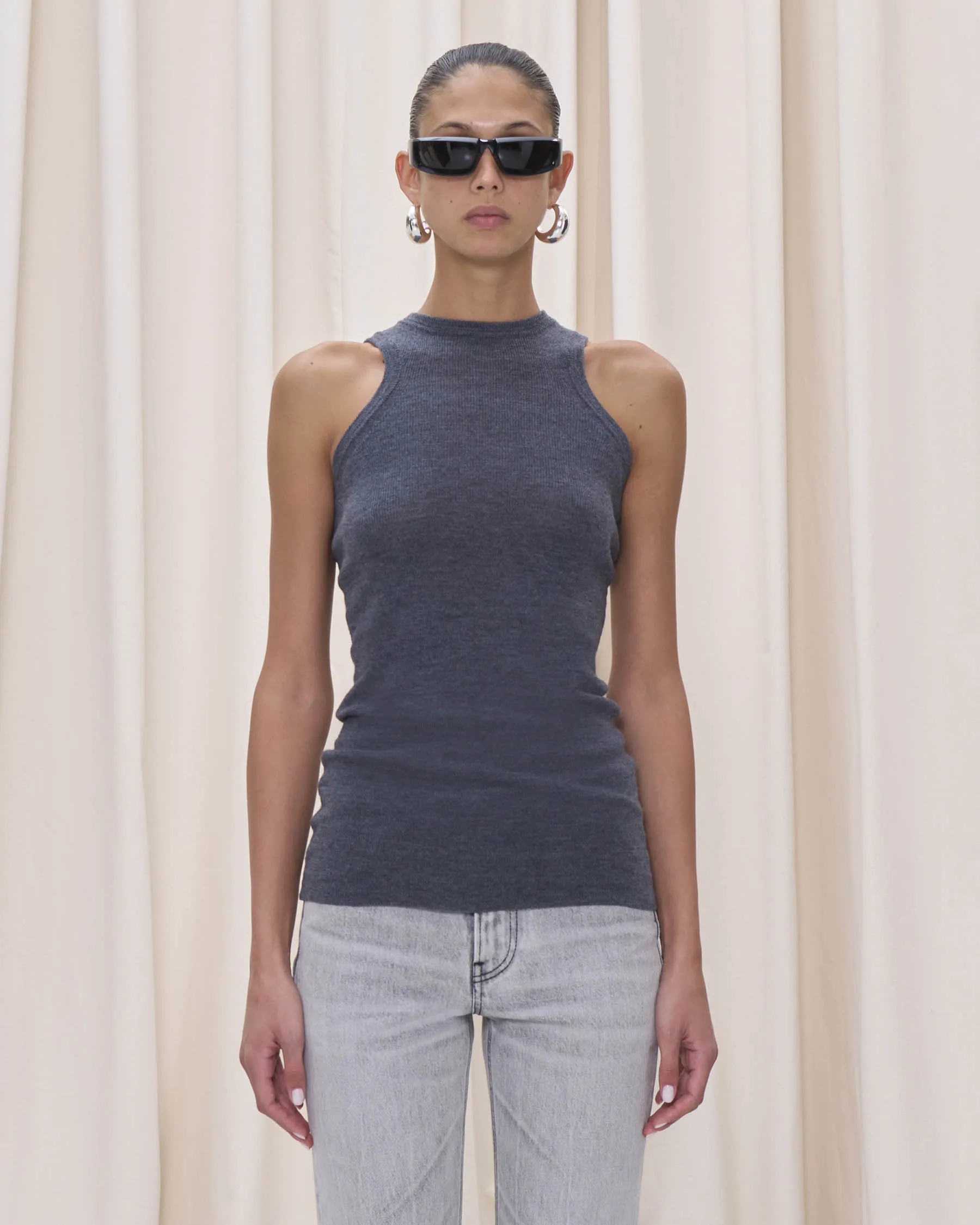 CAMILLE KNIT TOP // GREY sold by Haikure