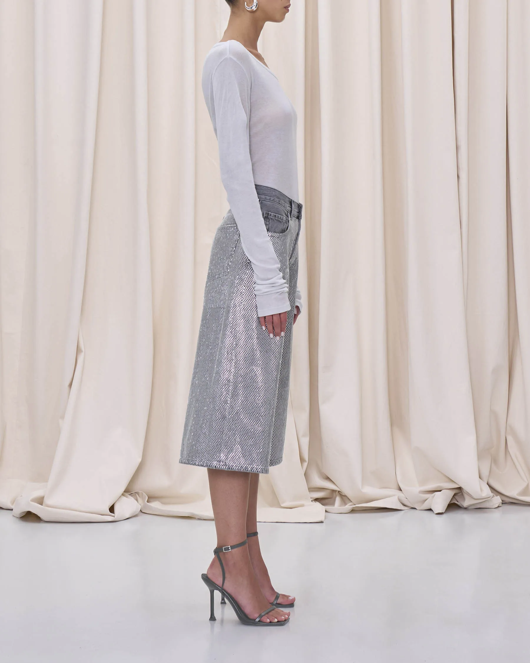 BELLE BERMUDA DENIM // STAPLED BLACK sold by Haikure product image thumbnail 4